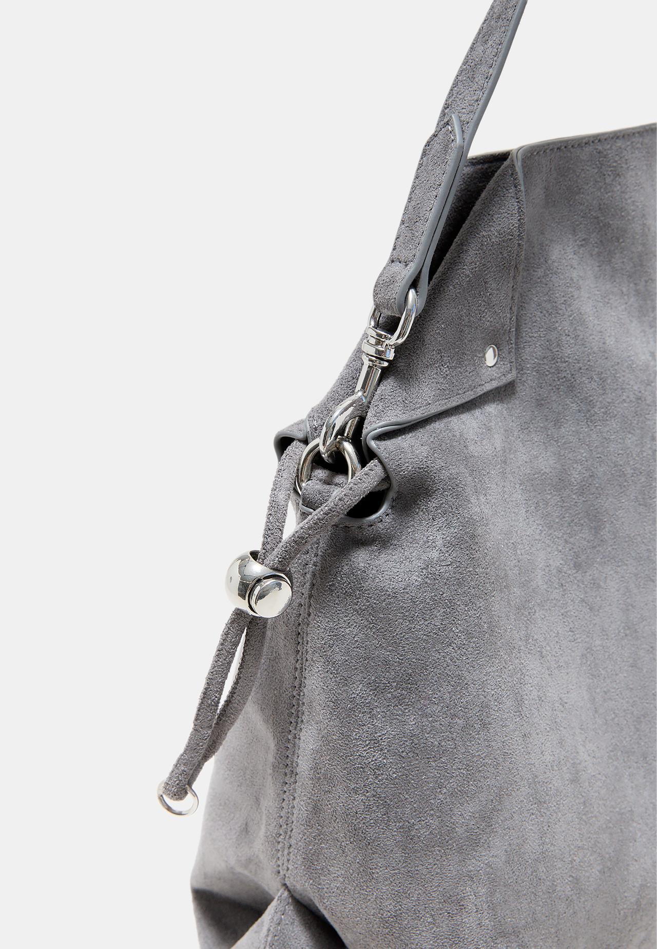 Ruched shoulder bag — Dark grey
