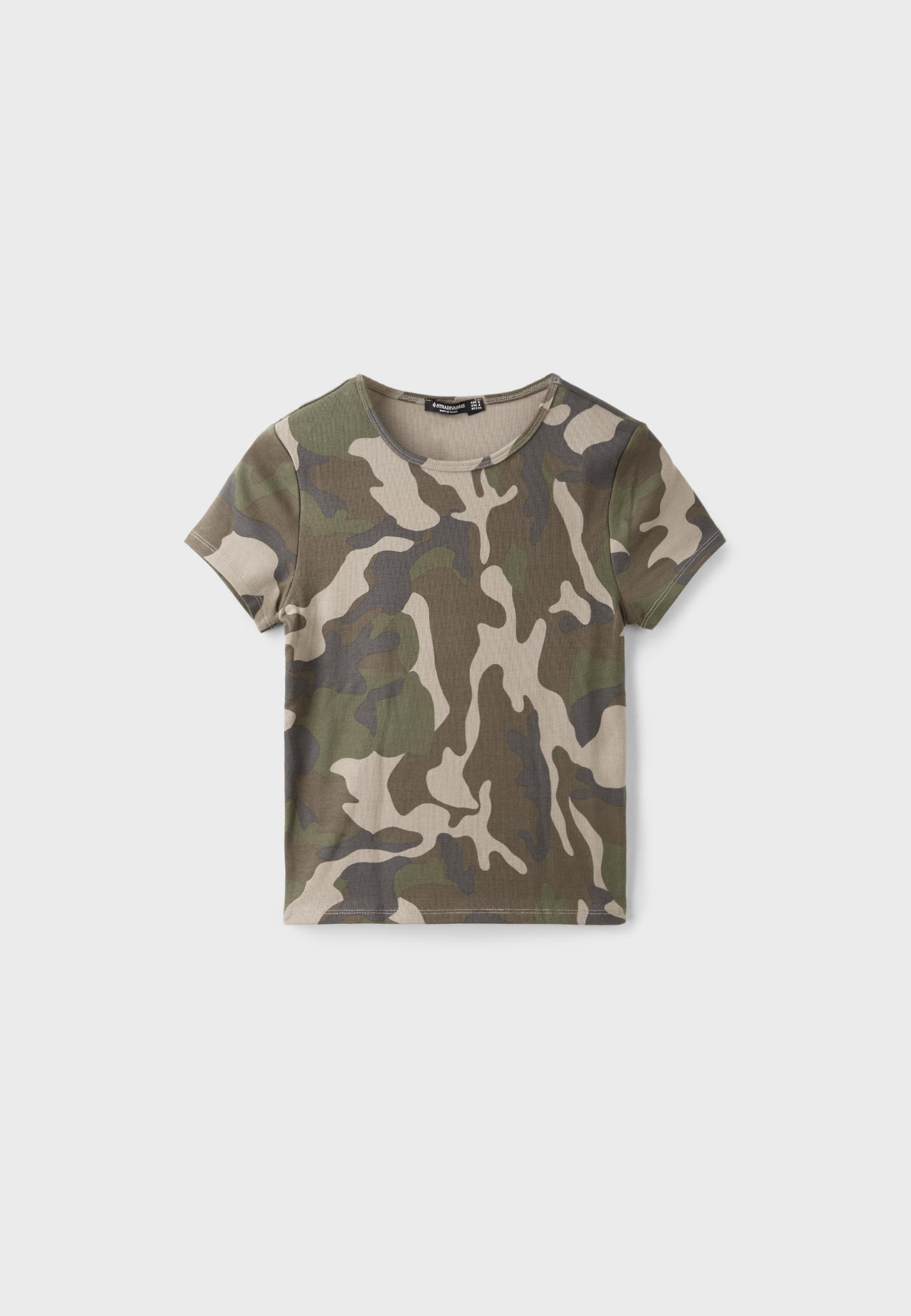 Slim fit printed T-shirt — Khaki