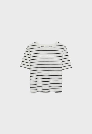 Çizgili, heavy weight, regular fit basic tişört - Görsel 11