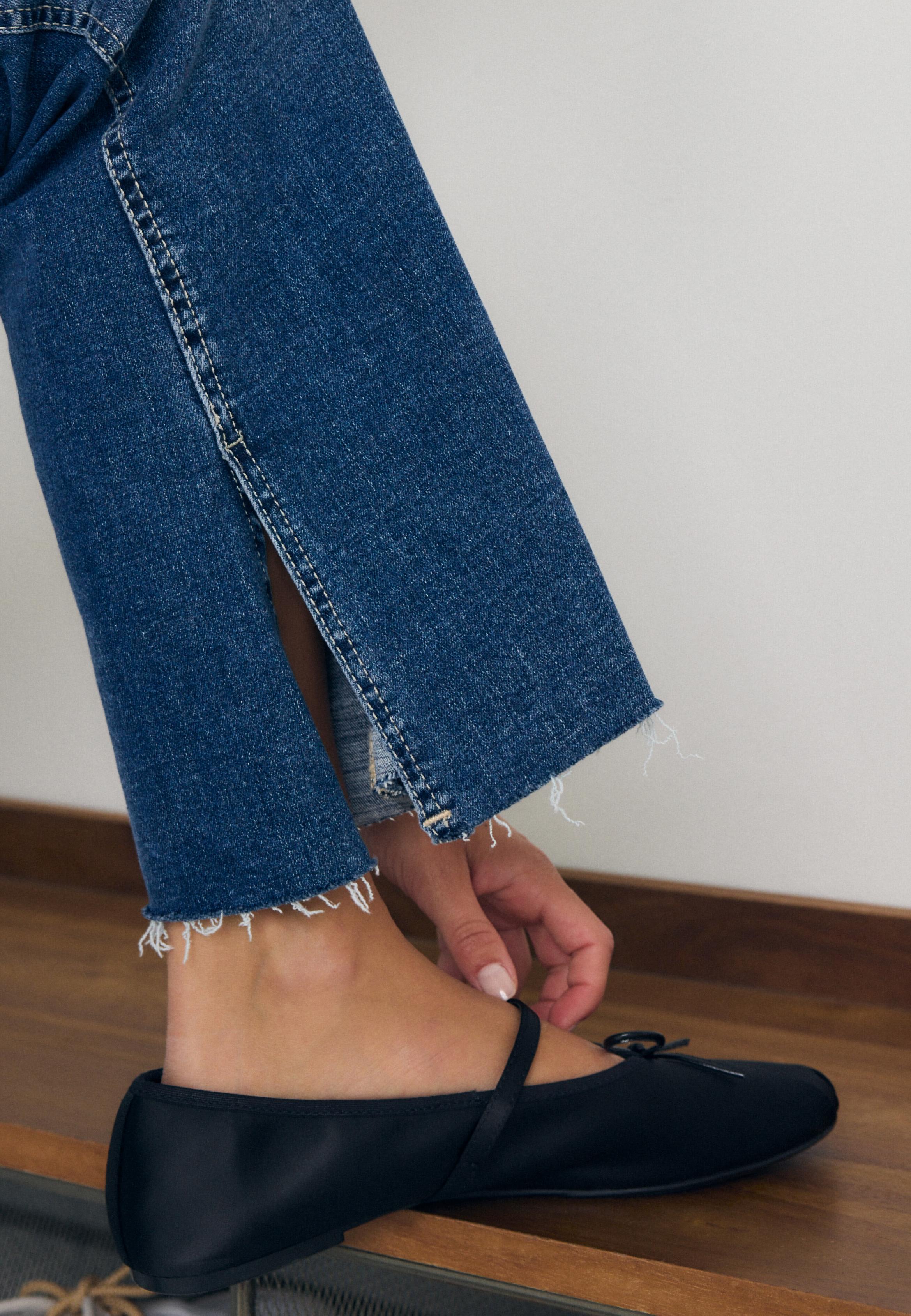 Satin buckle ballet flats — BLACK