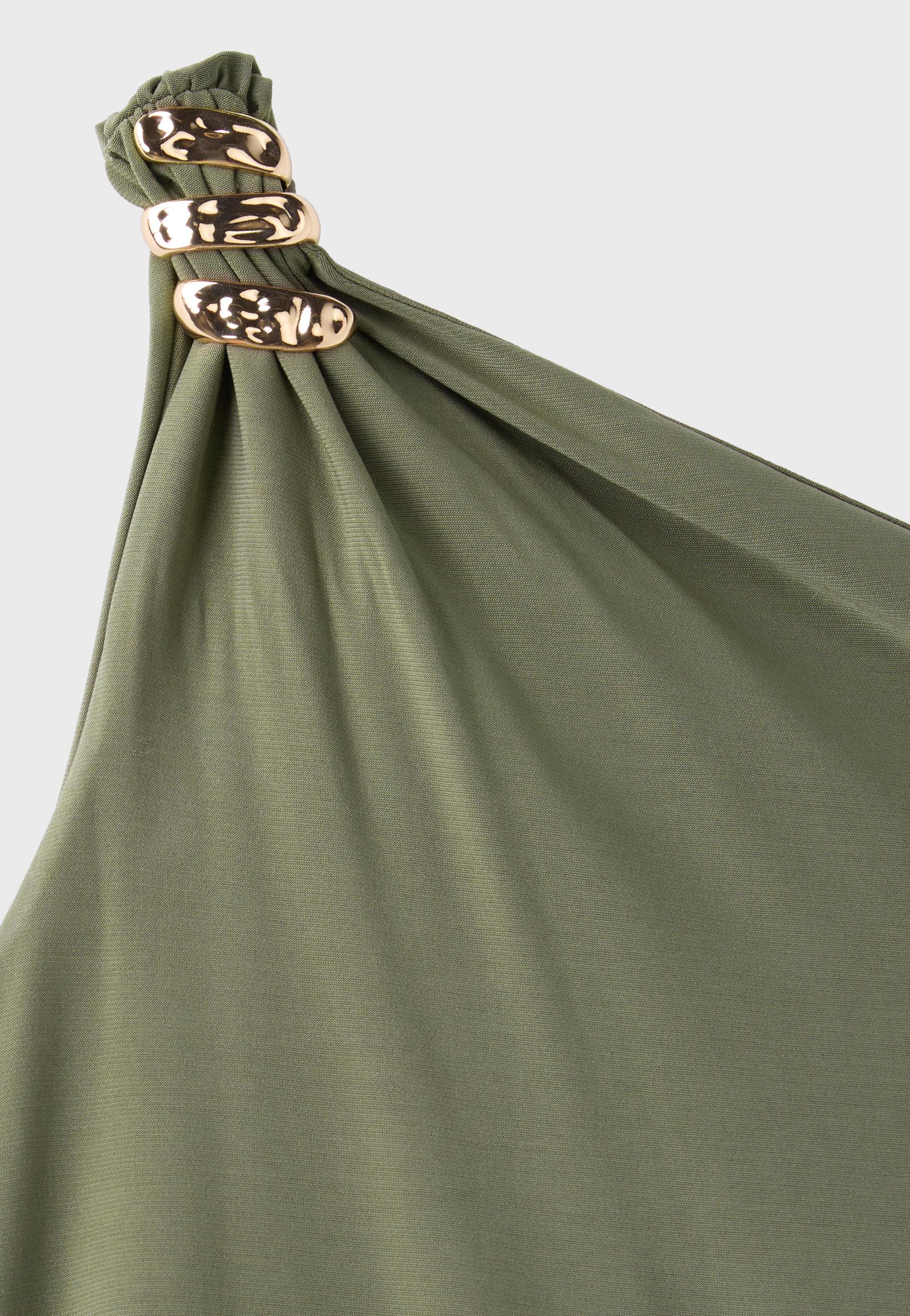 Metallic detail dress — Khaki