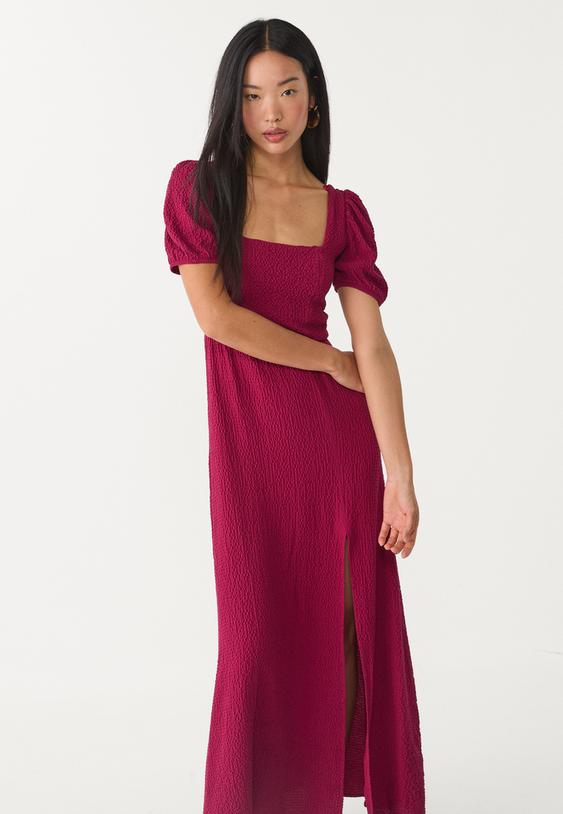 srt capraz dokumlu uzun elbise