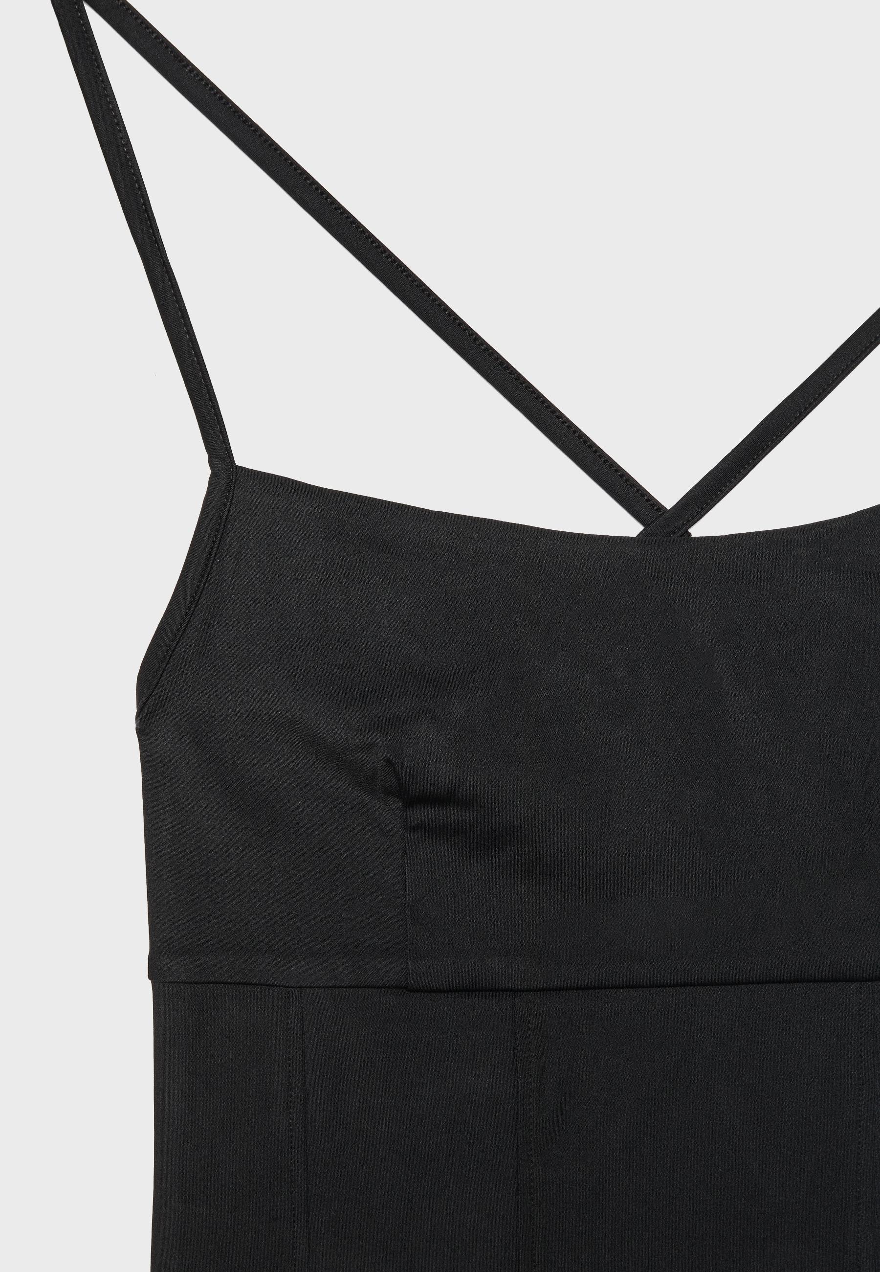 Corset-detail top — Black