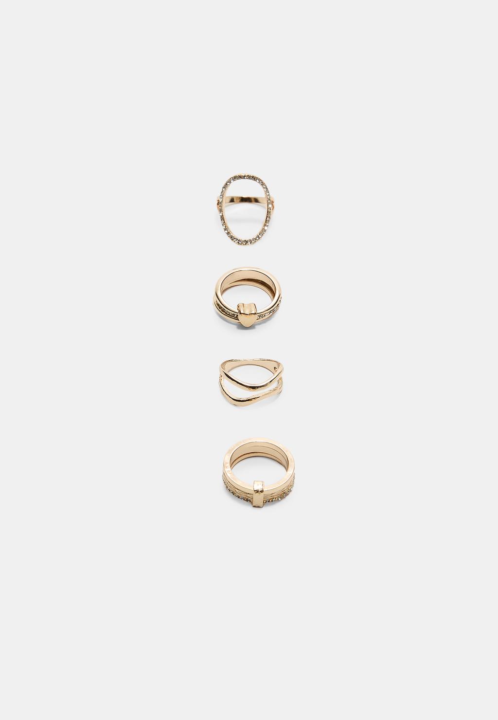 Set 4 anillos brillos