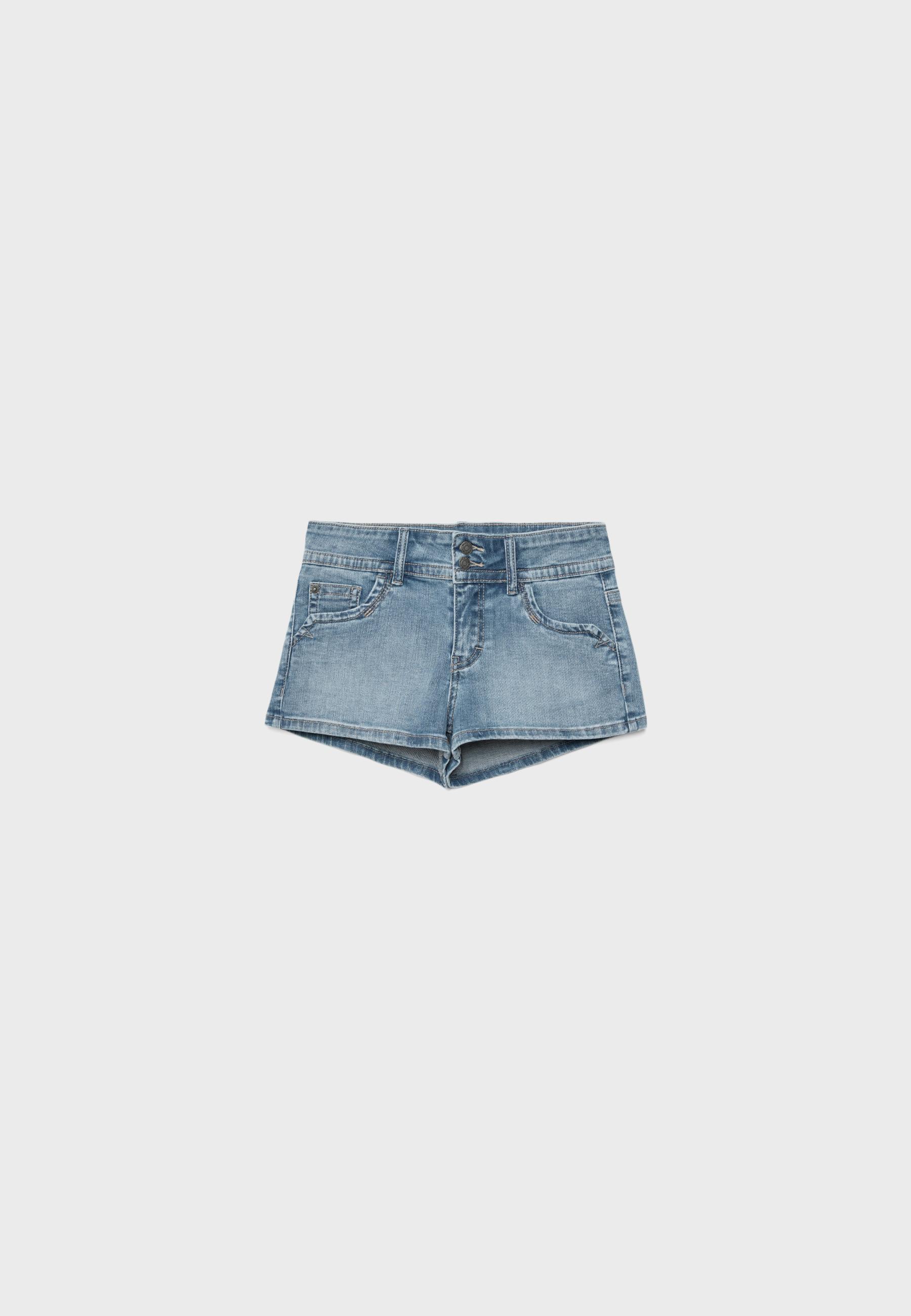 Mini denim shorts with stars — MEDIUM LIGHT BLUE DENIM