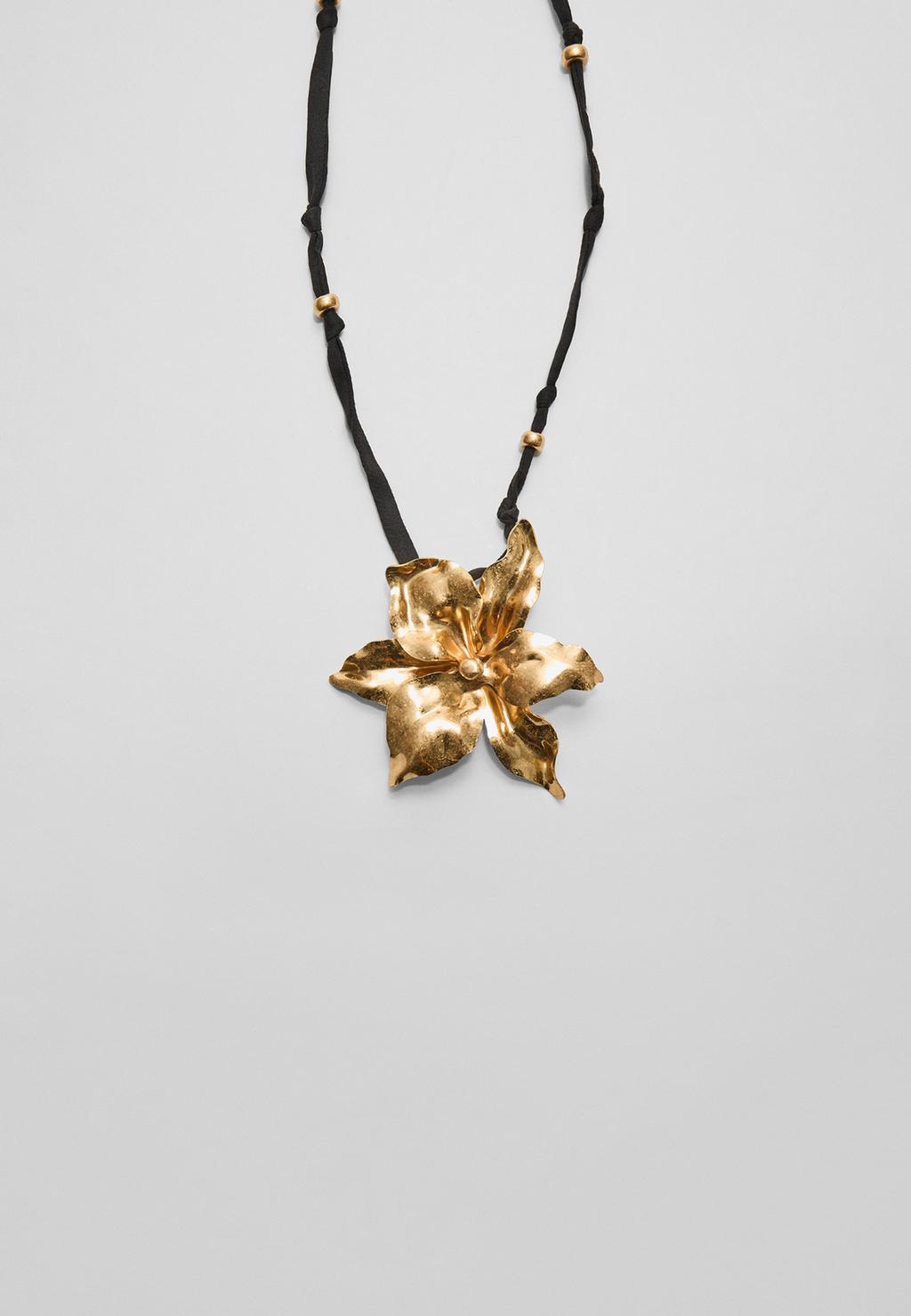 Collier cordon double fleur