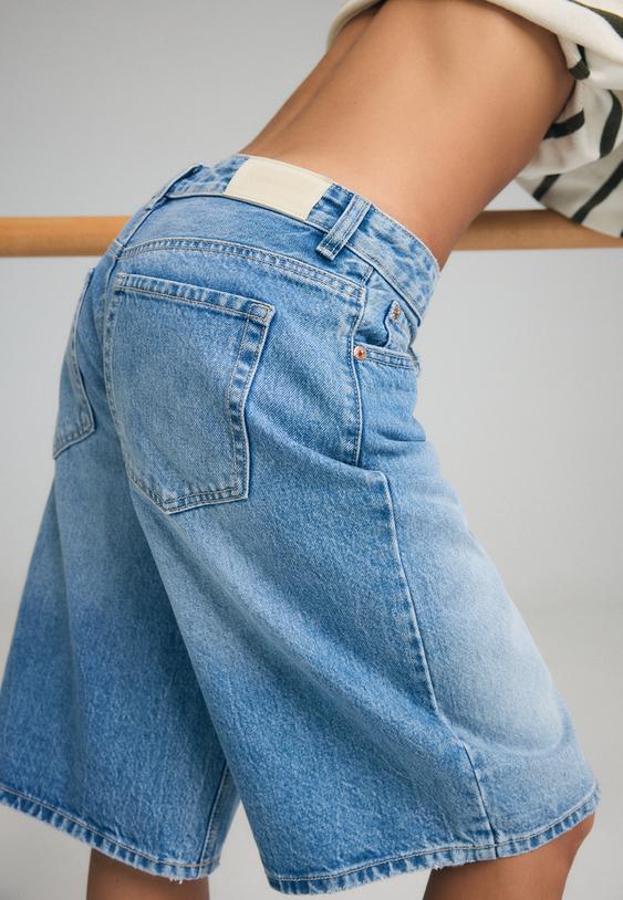 baggy denim bermuda shorts