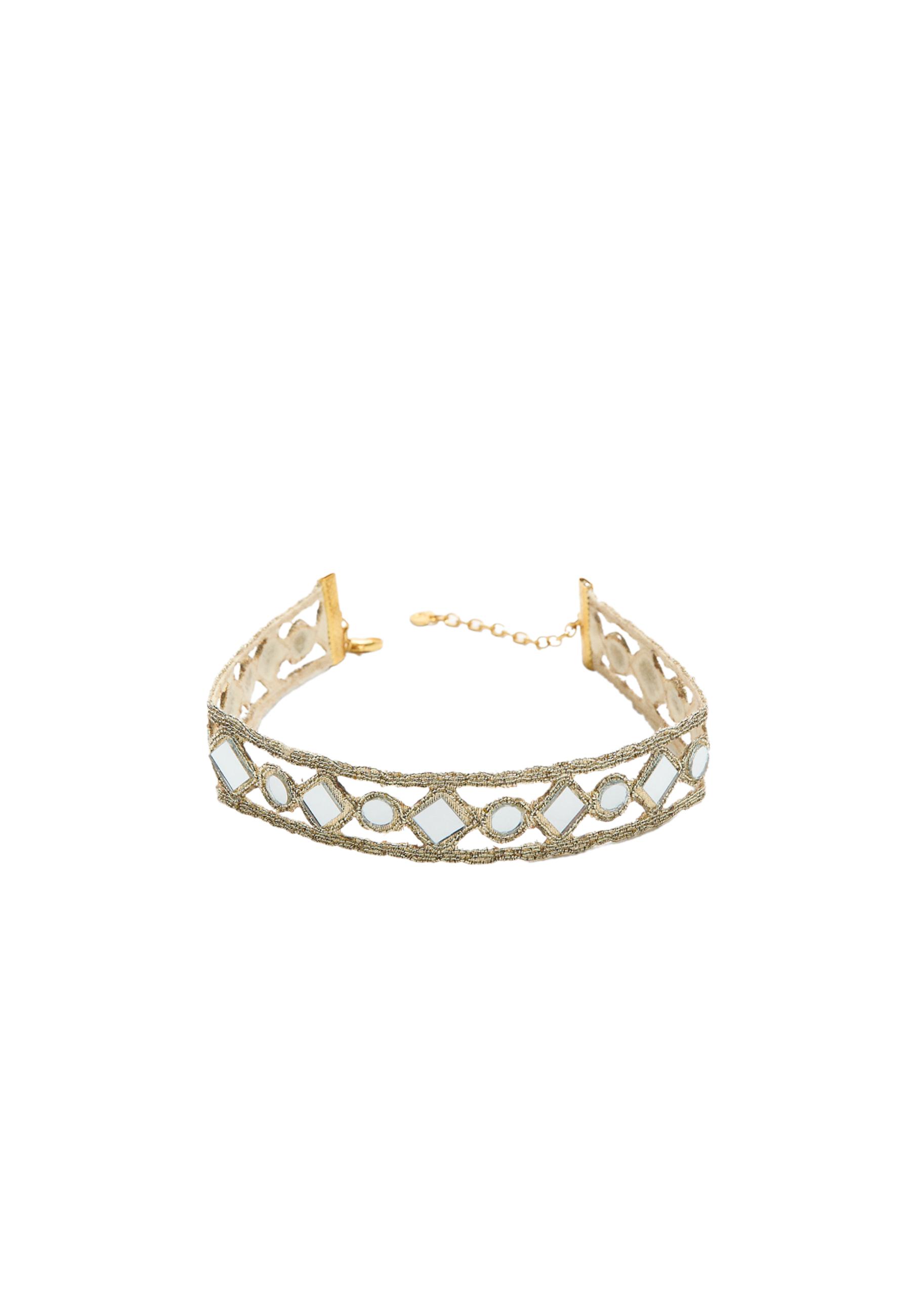 Mirror choker necklace — Gold