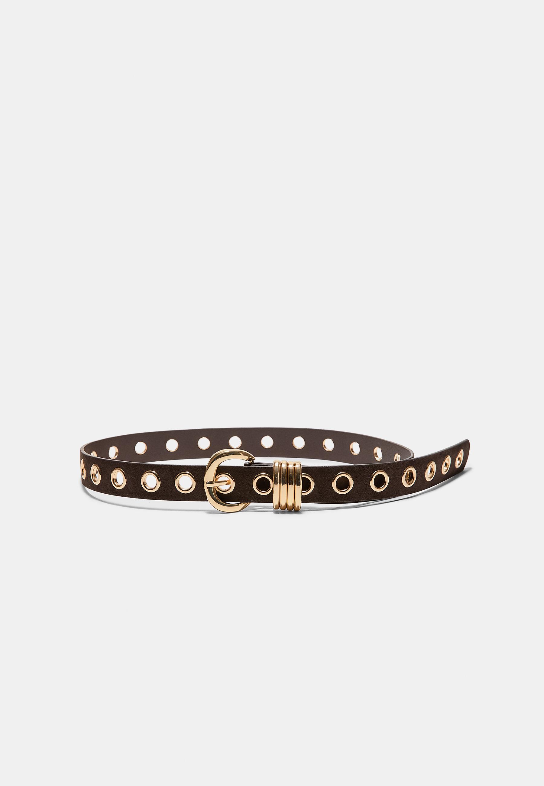 Eyelet Belt — Brown