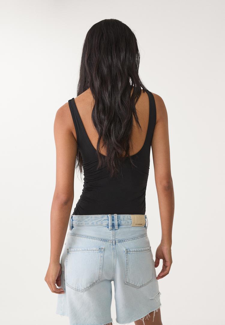 body poliamida fruncido