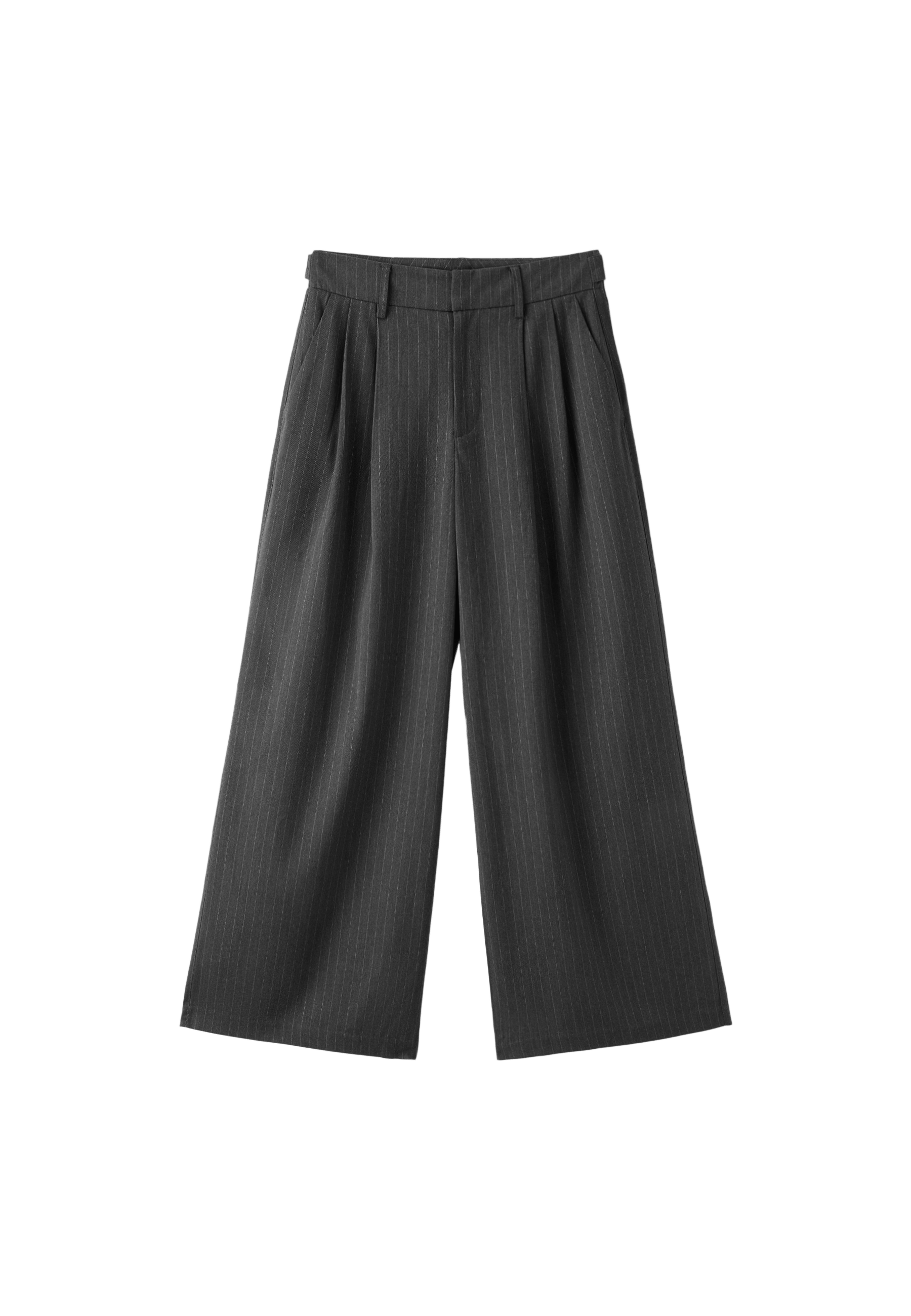 Striped wide-leg trousers — Grey