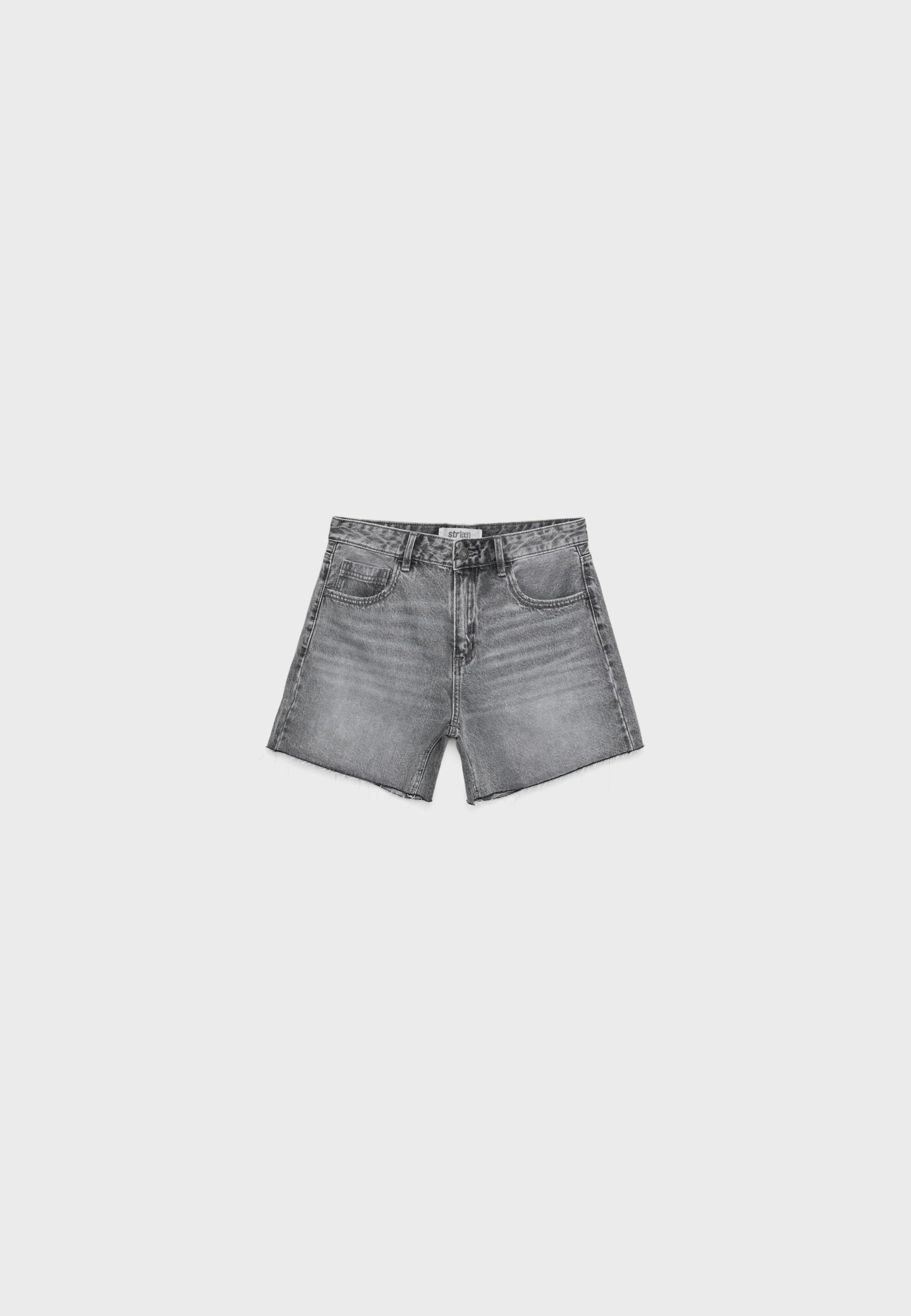 【KOOLOSET】Grayish Washing Bermuda Denim Women's Grey Wash Long Bermuda Denim Shorts | Bash