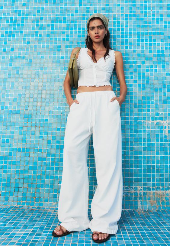 straightleg linenlook trousers