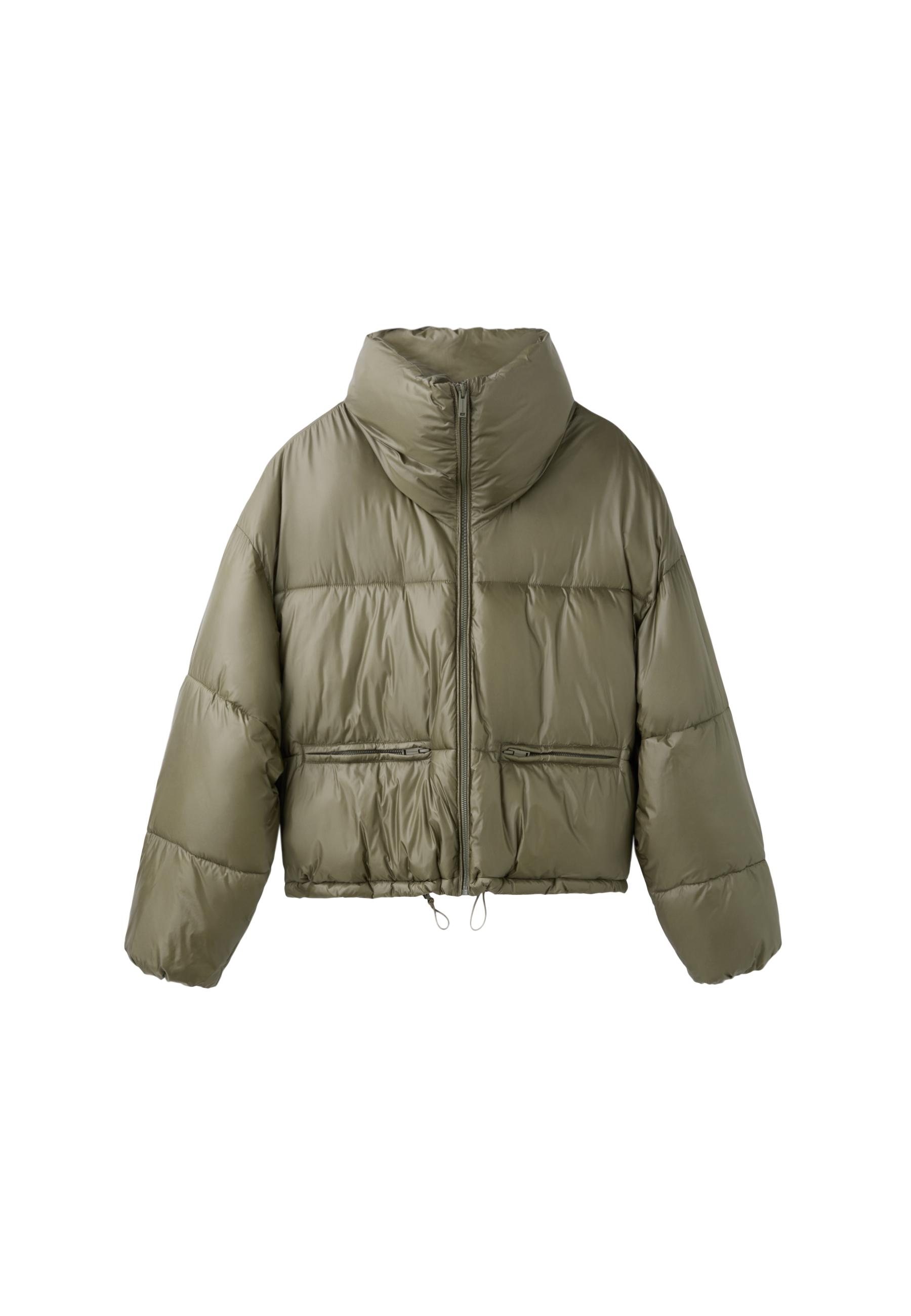 Stradivarius Parlak dik yaka crop şişme ceket görsel 3
