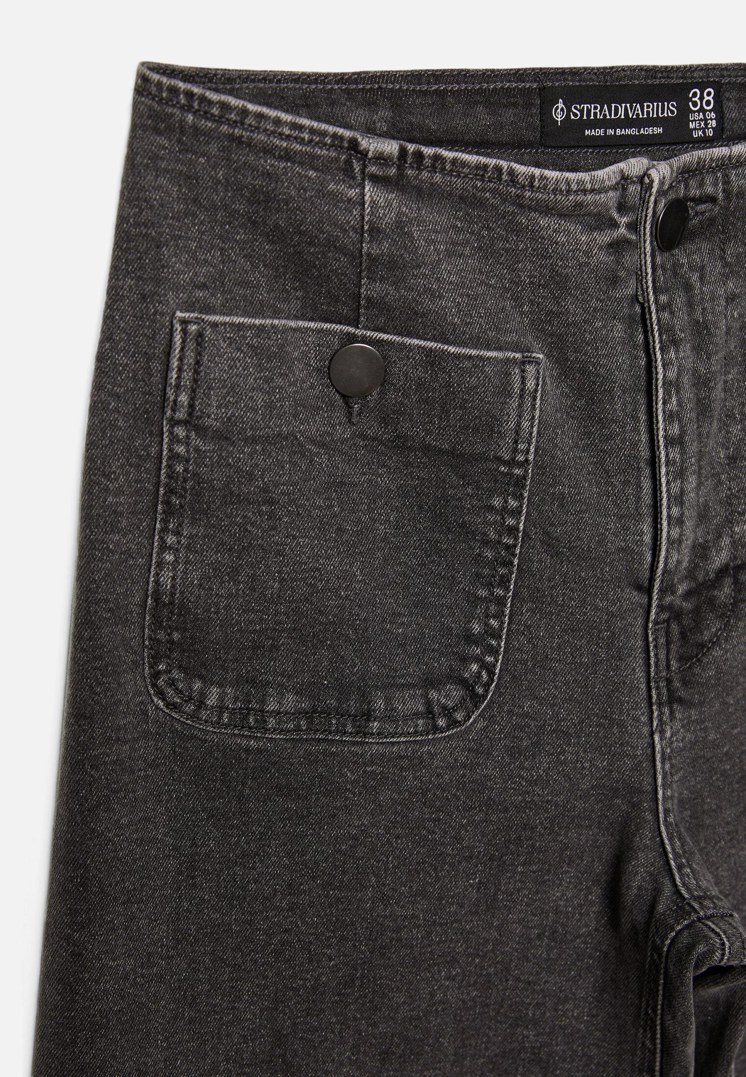 D77 Minimalist jeans with pockets — DARK GREY DENIM WASH