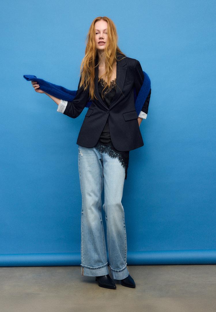 basic gestreepte blazer