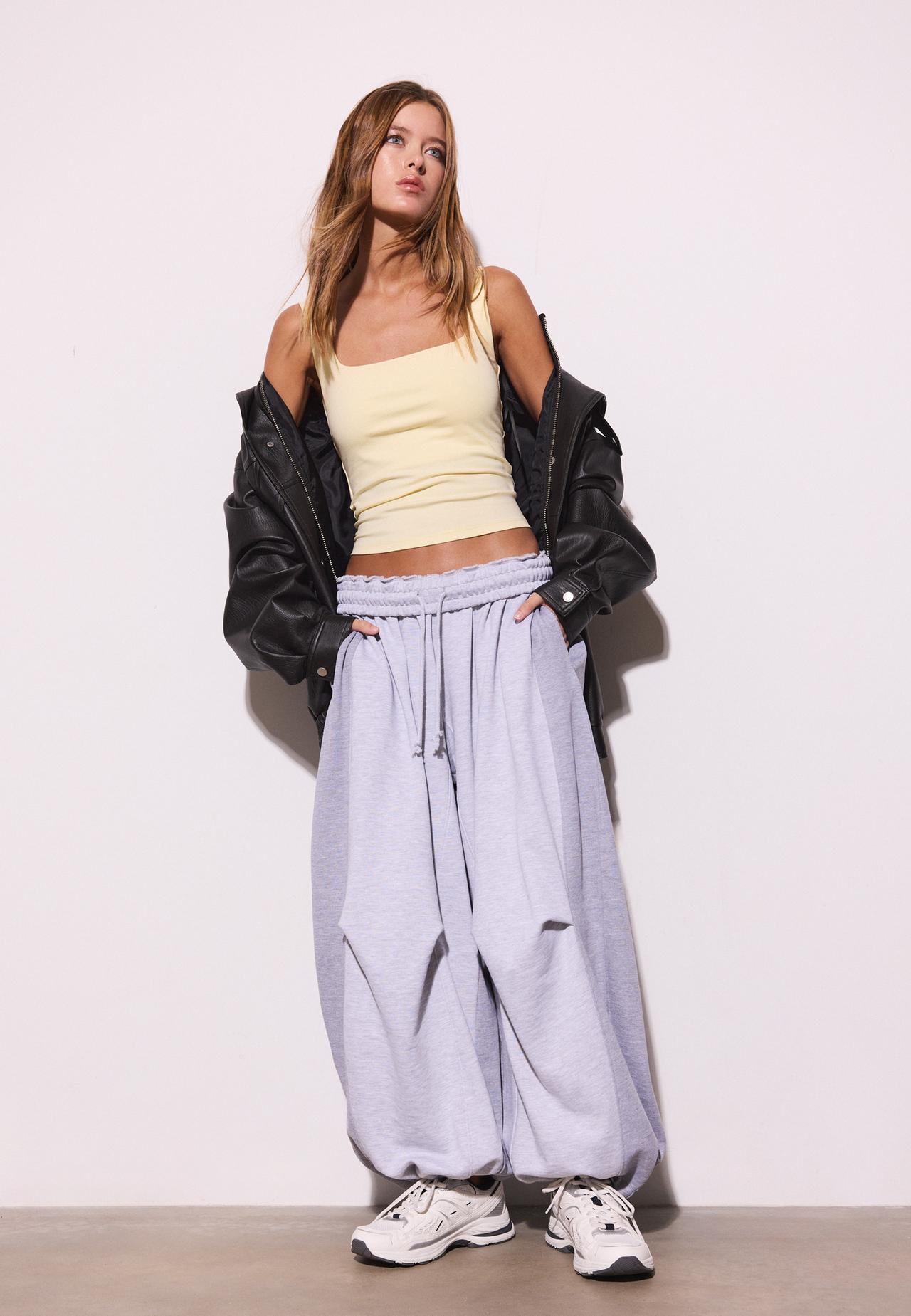 Wide strap vest top — Pastel yellow