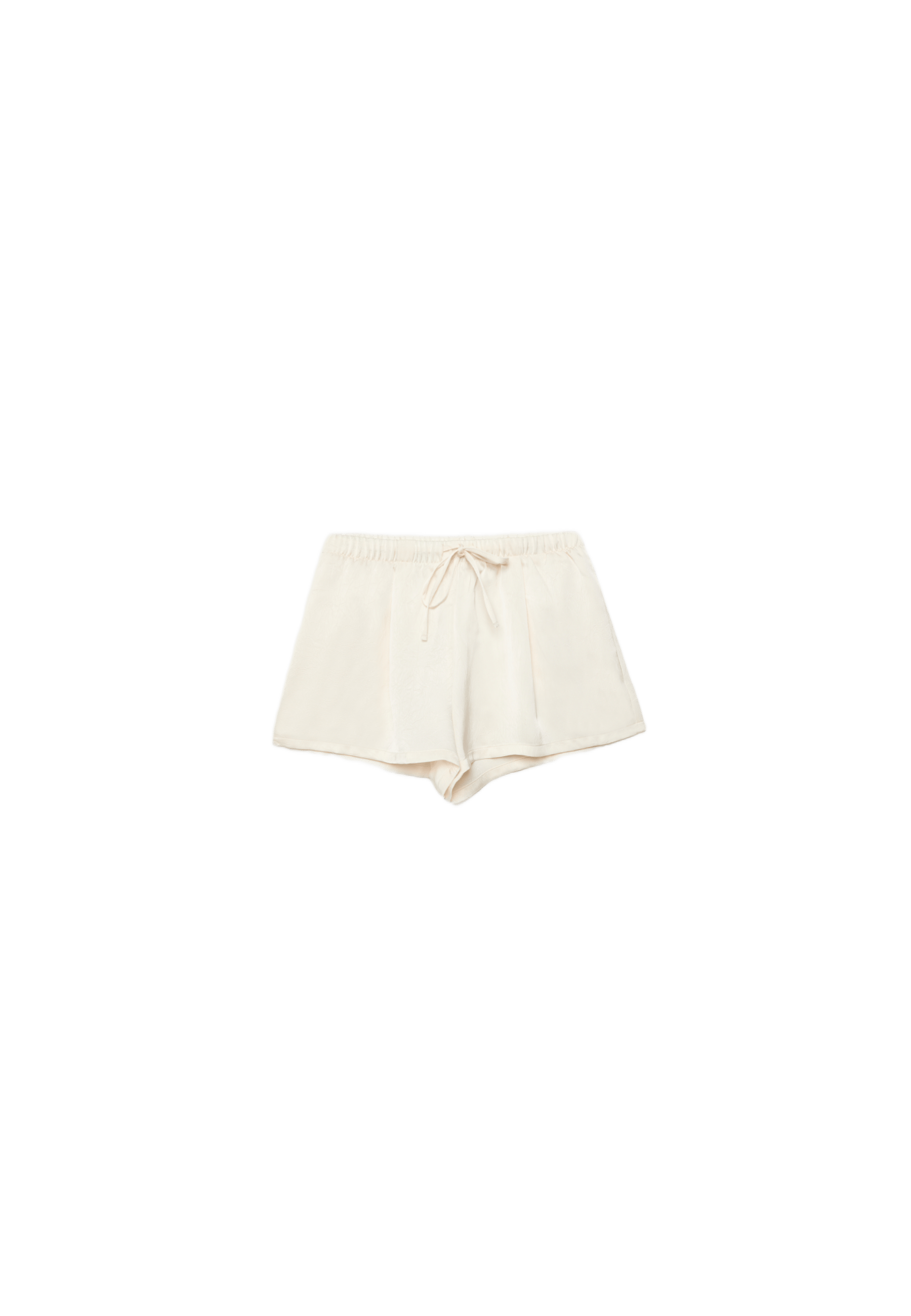Satin finish shorts — Ecru