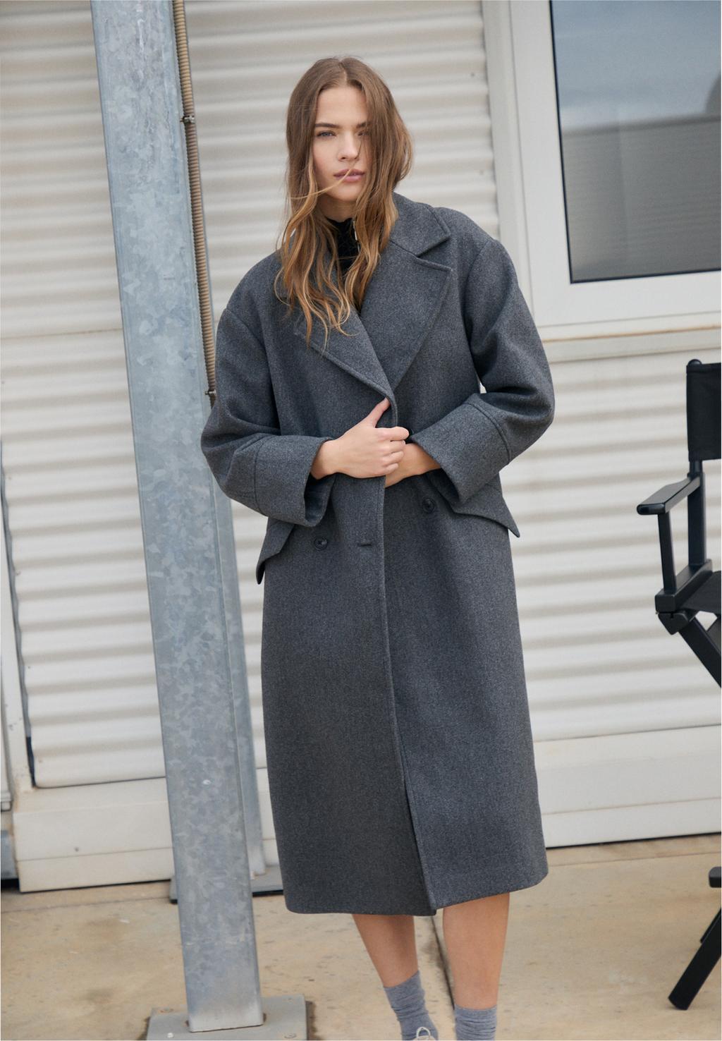 Abrigo oversize tacto suave