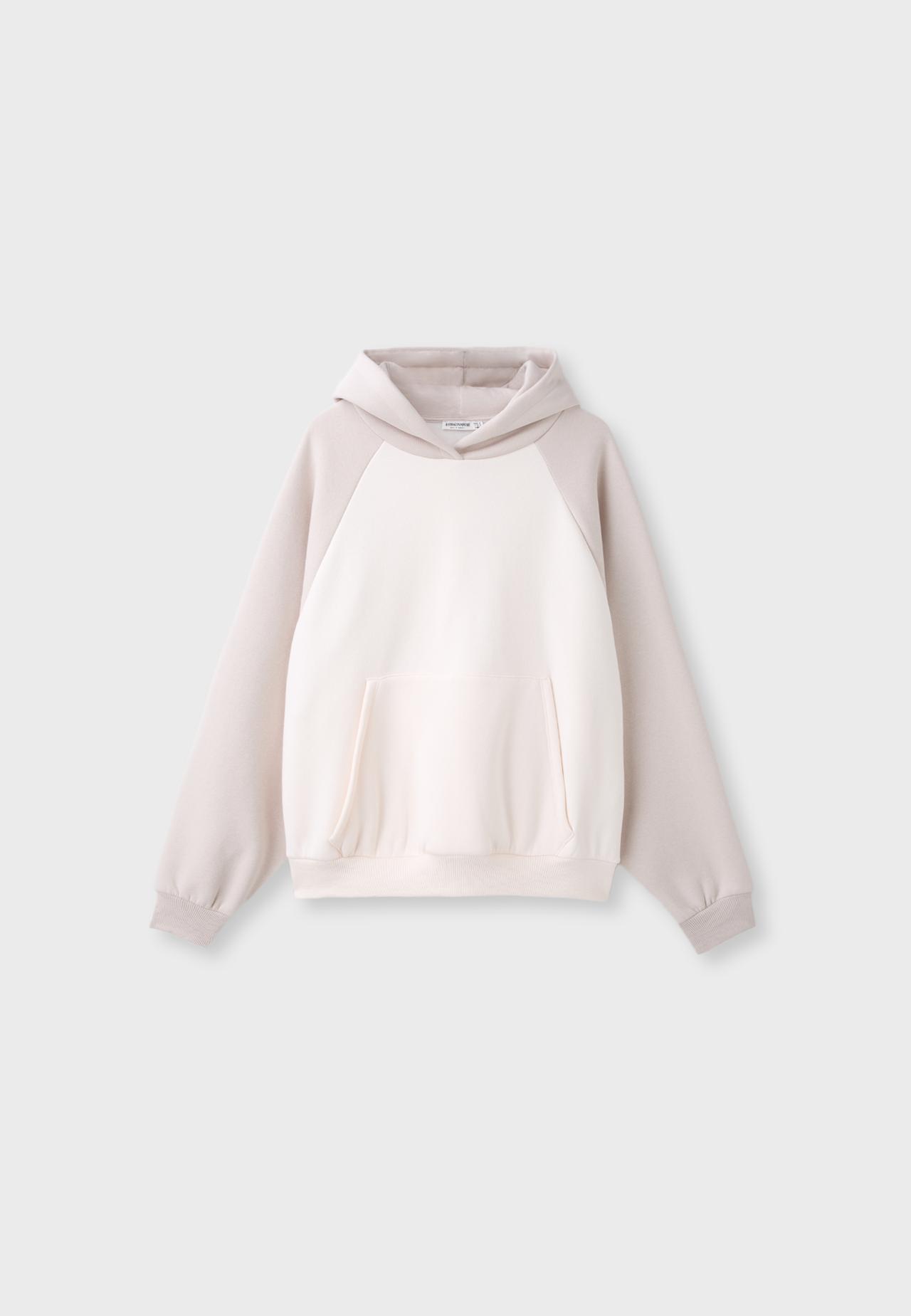 Contrast raglan sleeve sweatshirt — Stone