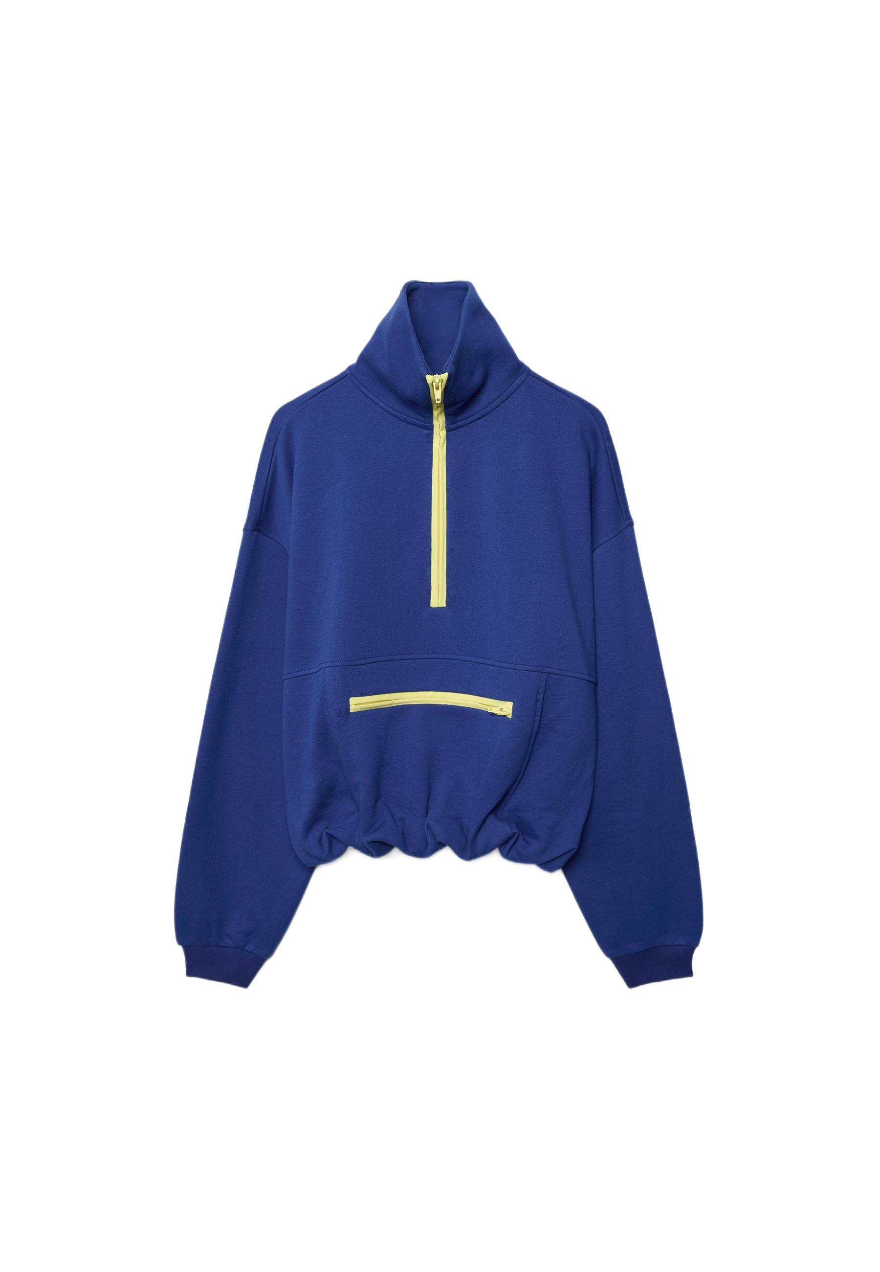 Contrast zip sweatshirt — Royal blue