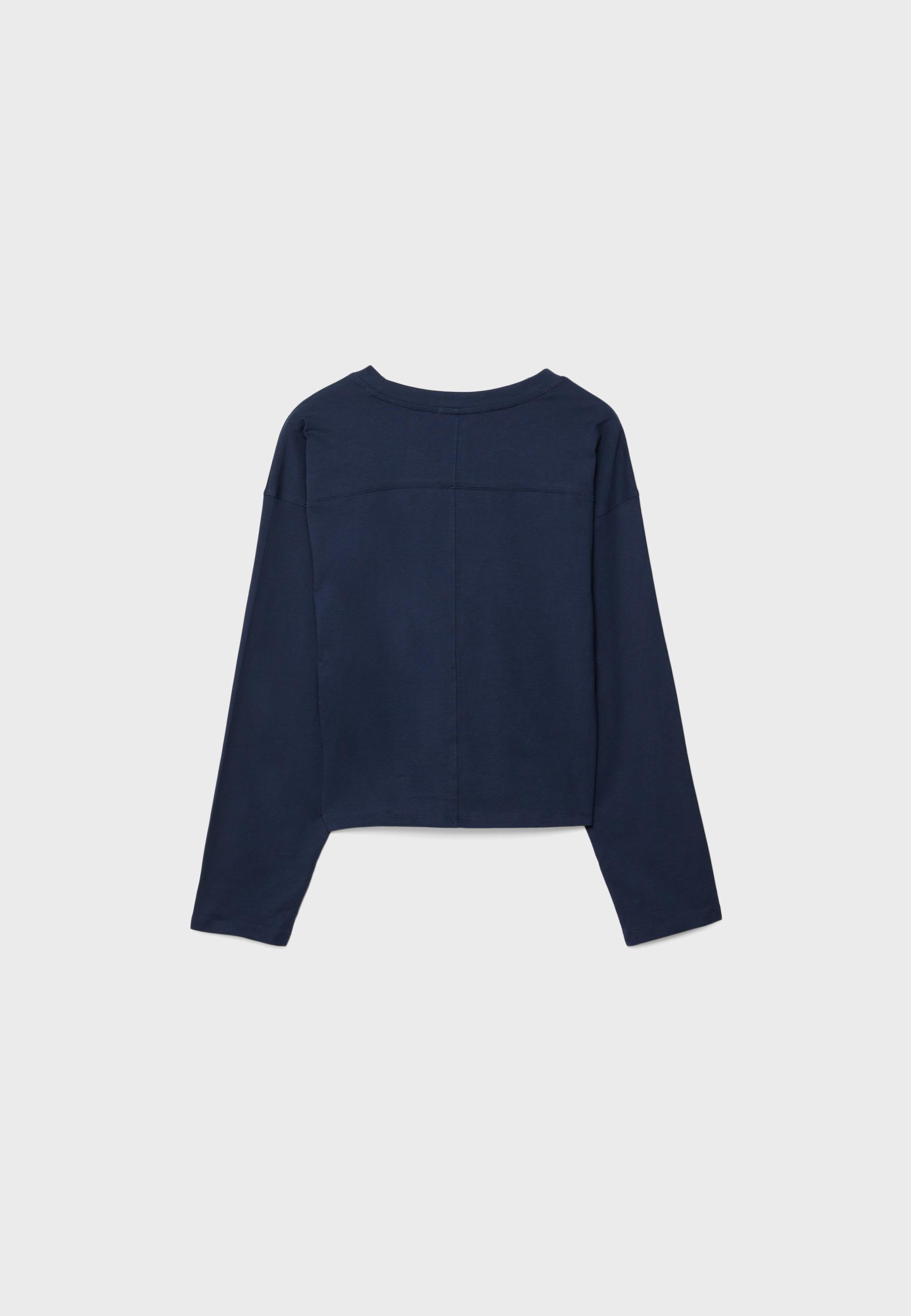 Printed kimono sleeve T-shirt — Navy blue