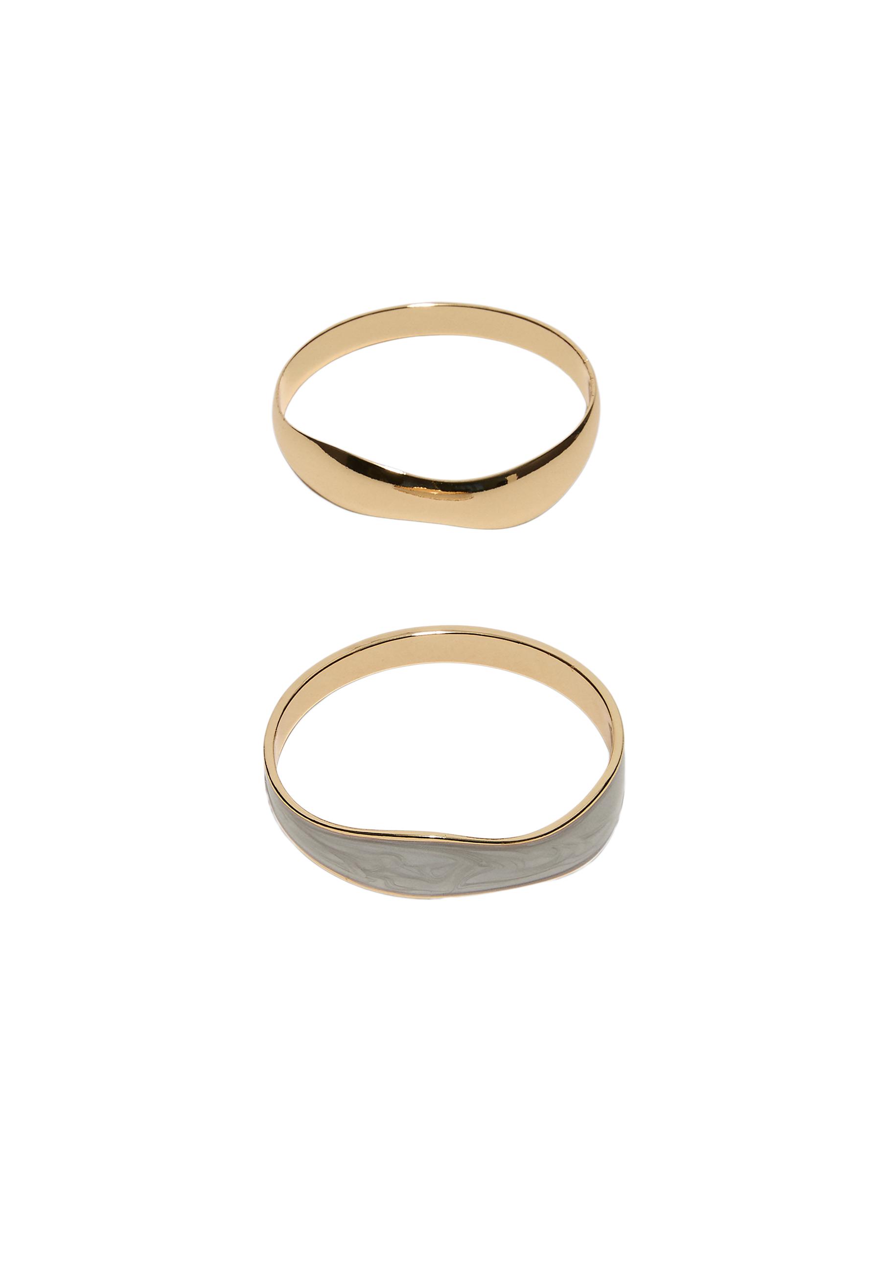 Set of 2 Enamel Bracelets — Gold