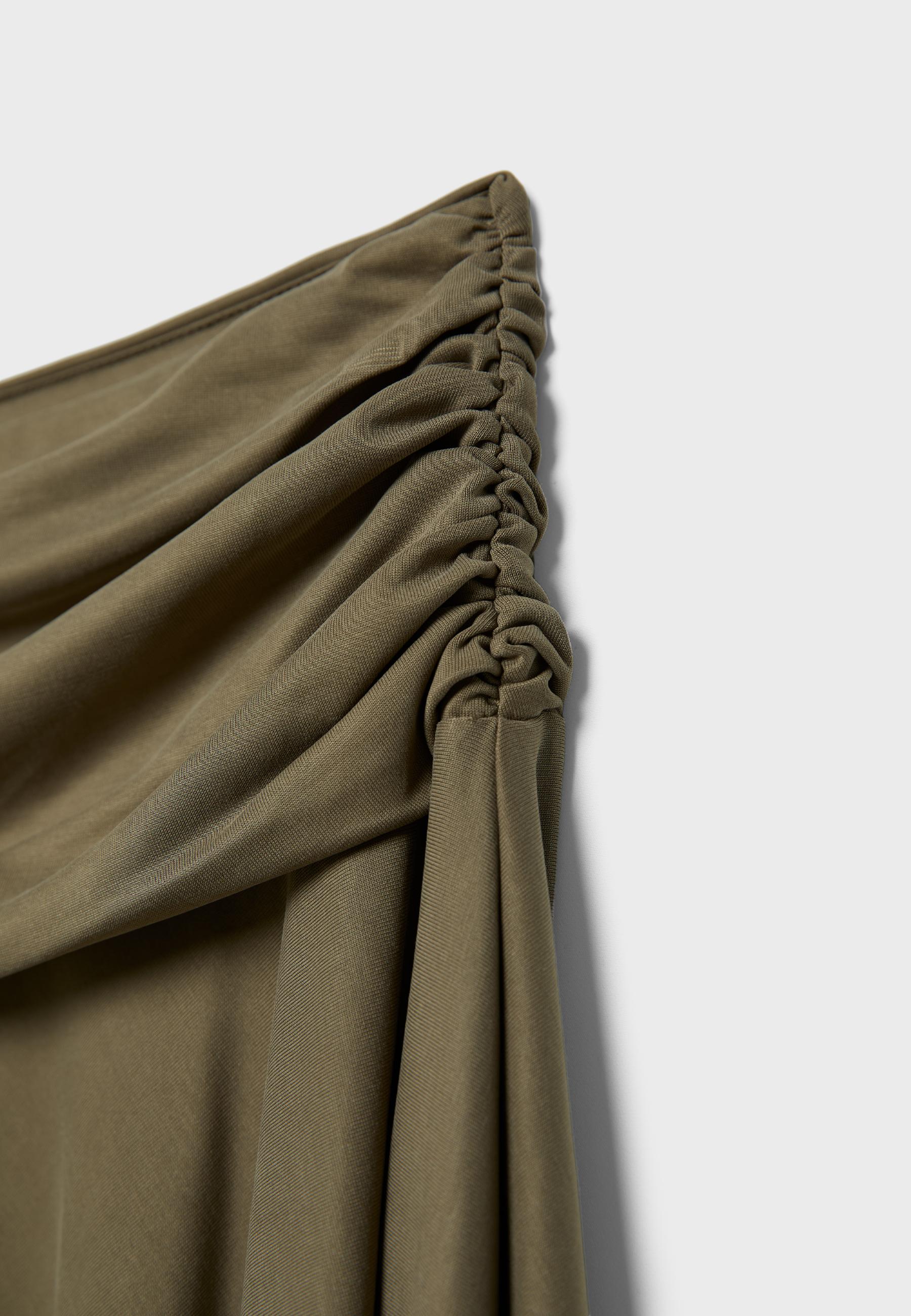 Asymmetric midi skirt — Khaki
