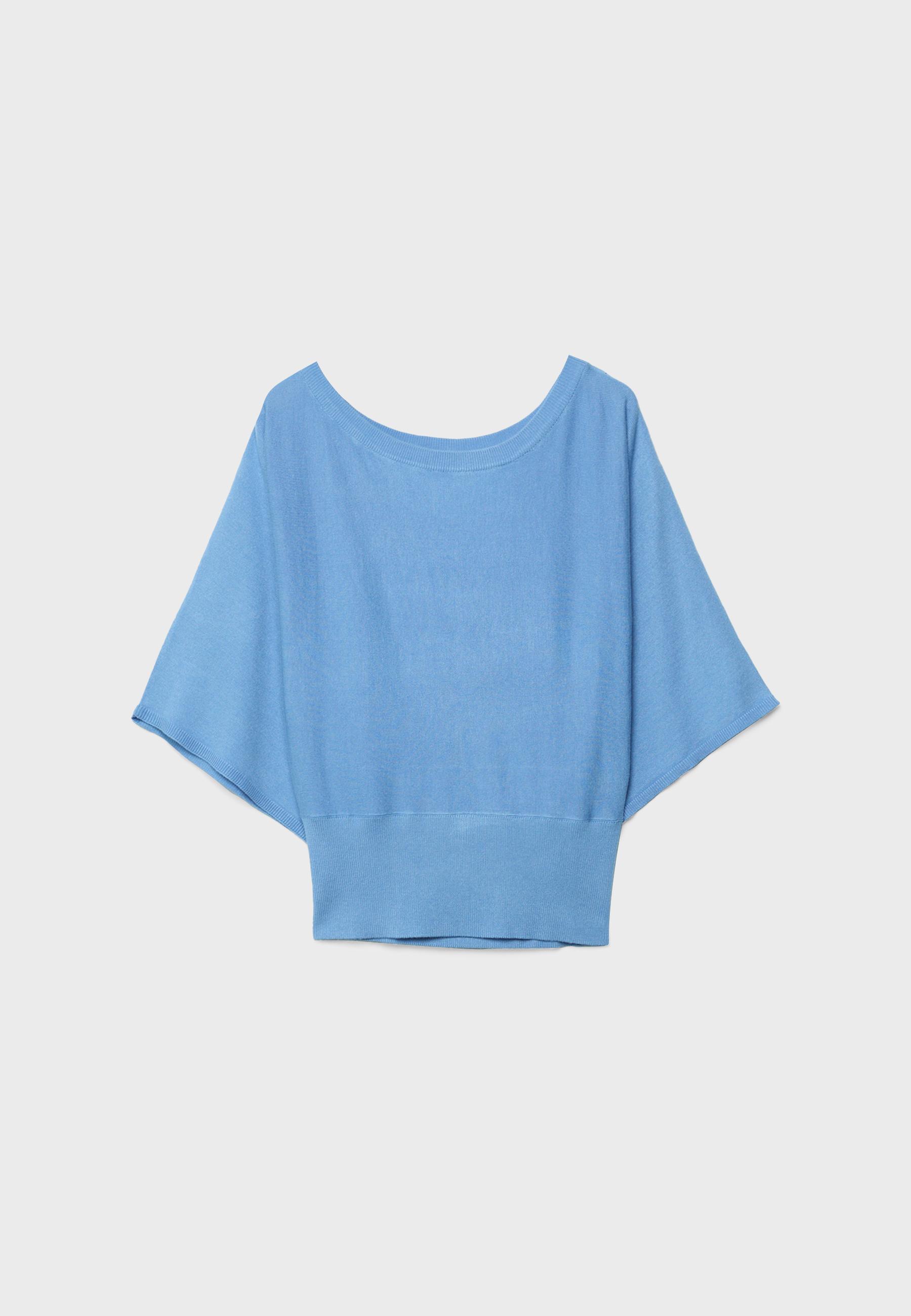 Wide sleeve knit sweater — Royal blue