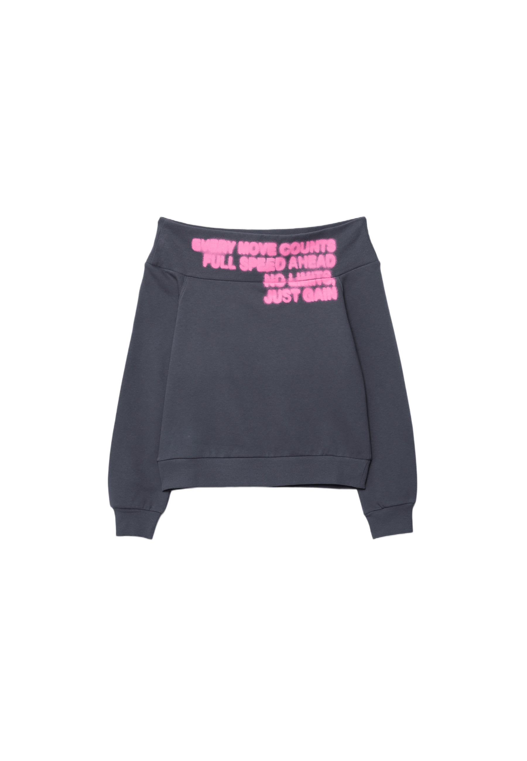 Oversize boat neck sweatshirt — Dark grey