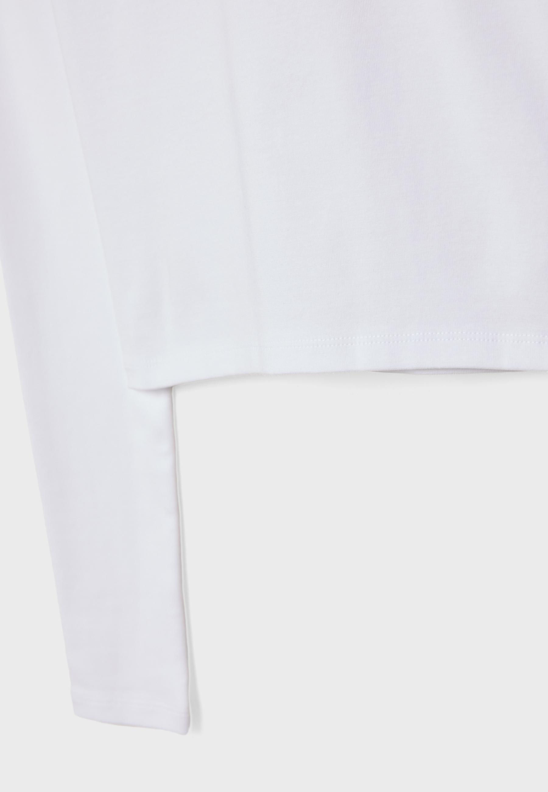 Basic long sleeve cotton T-shirt — White