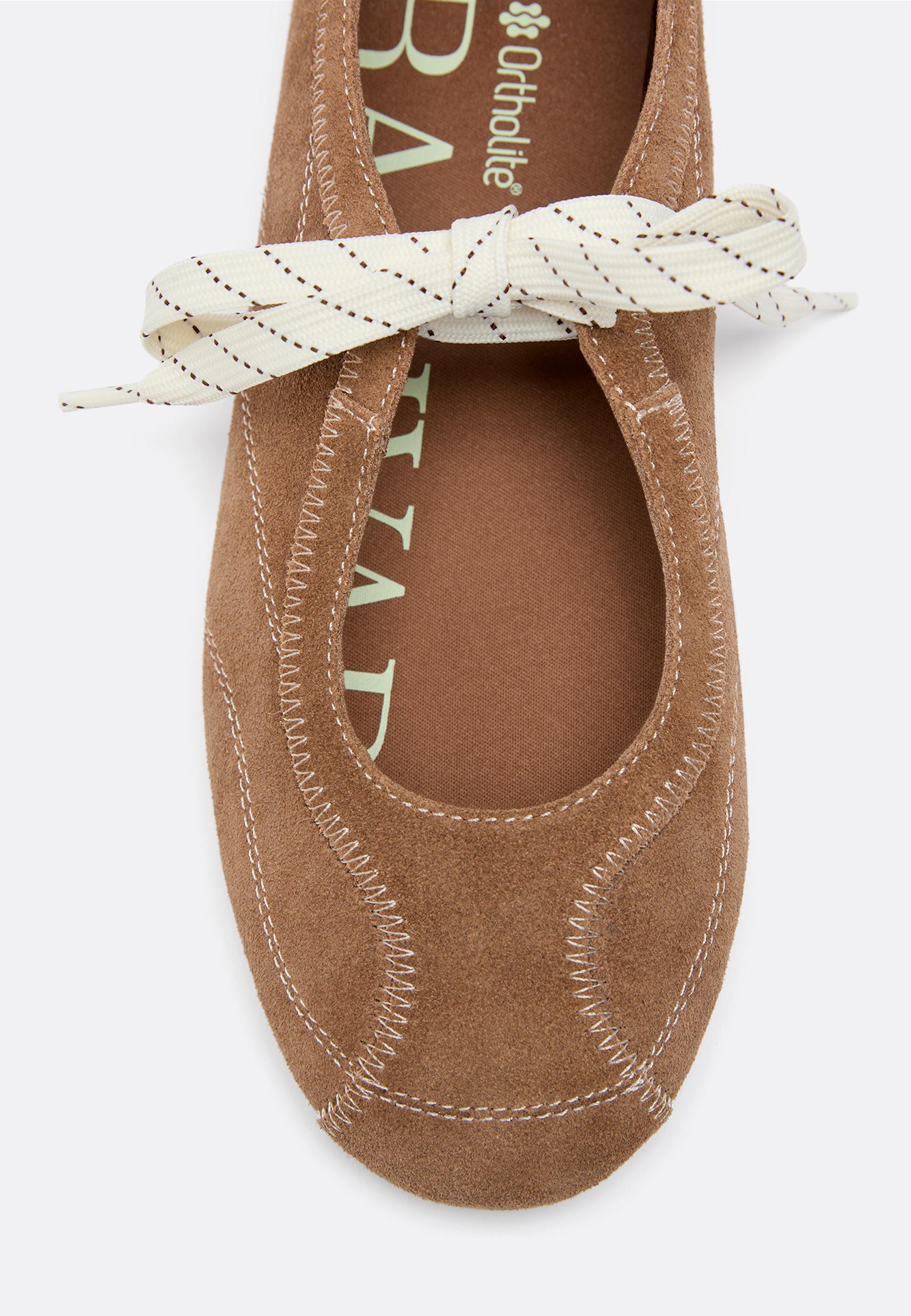 Leather bow sneakers — BEIGE