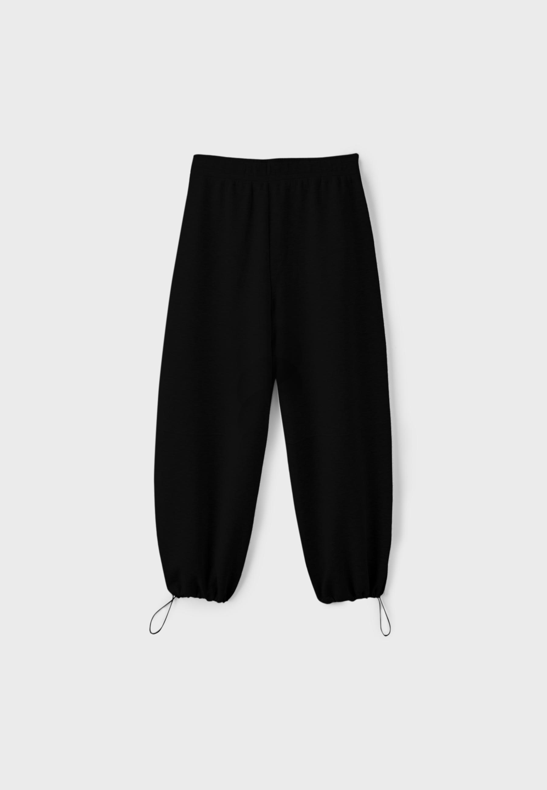Soft-touch barrel joggers with stoppers — Black
