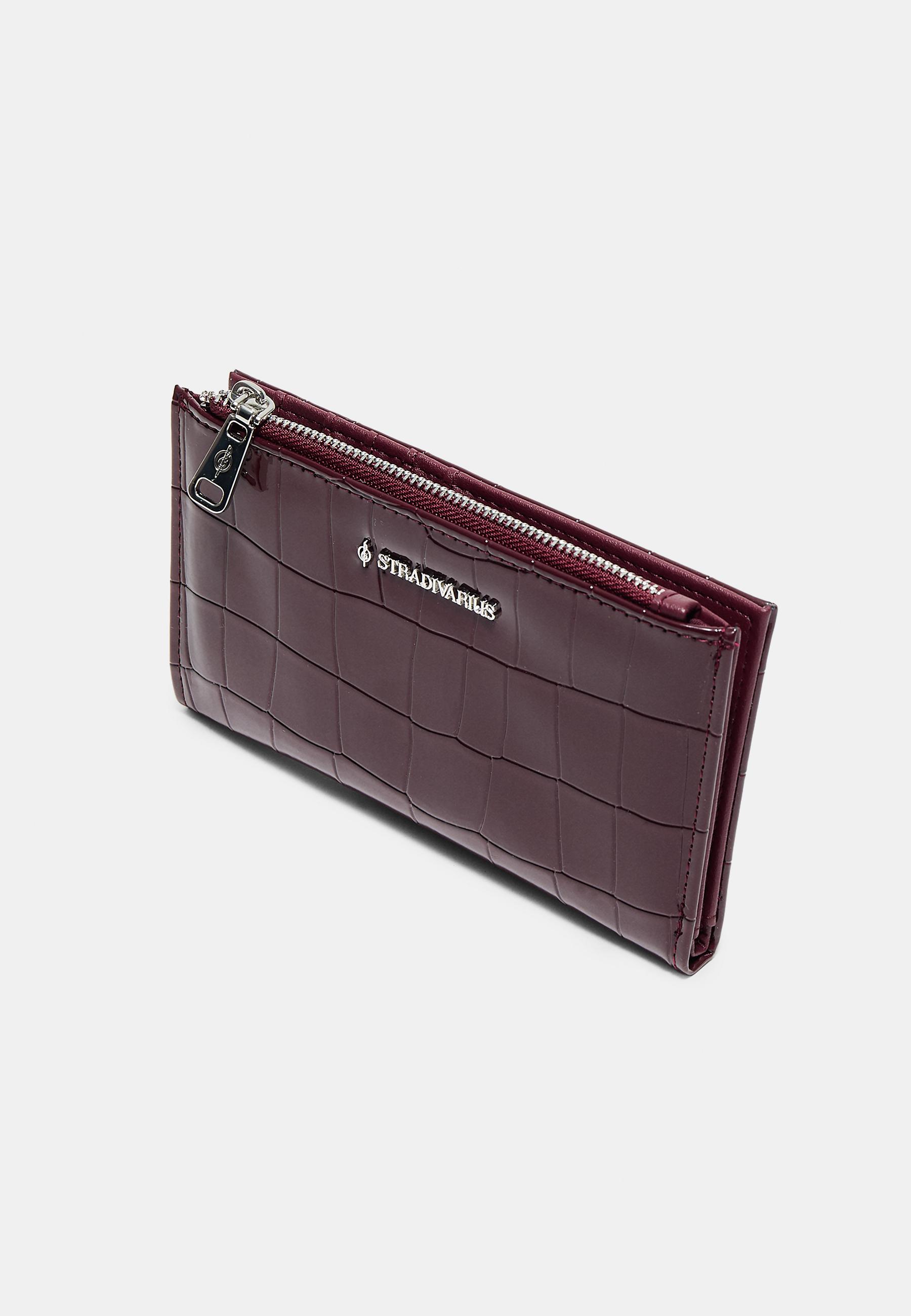 Basic zip-up purse — Burgundy