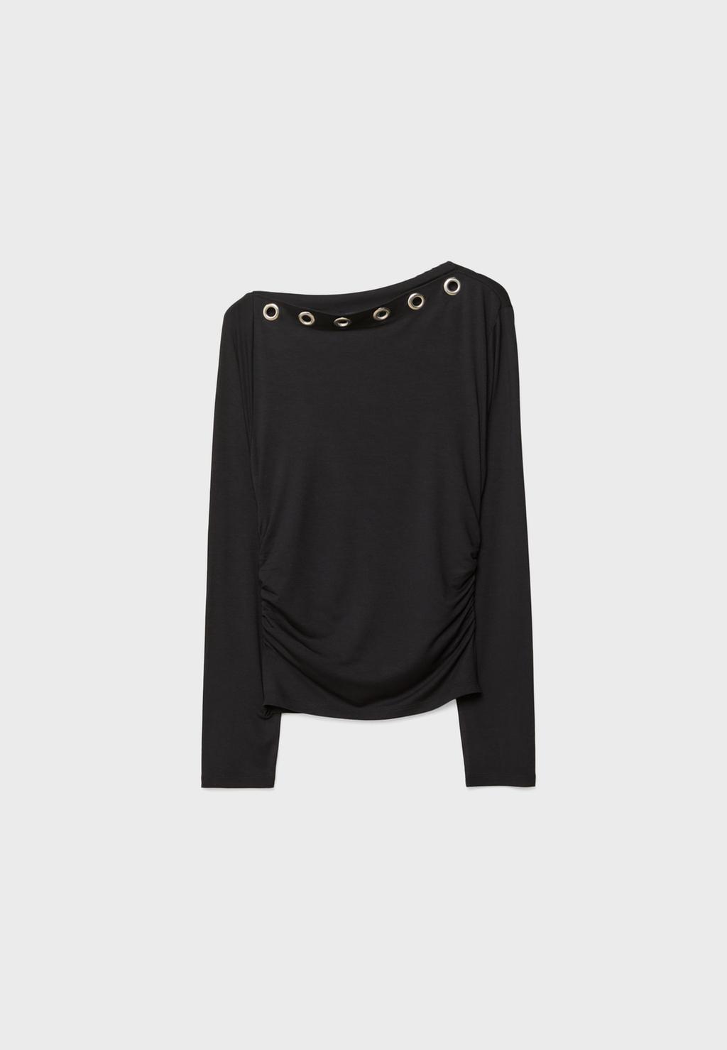 Asymmetrisches Ösen-T-Shirt