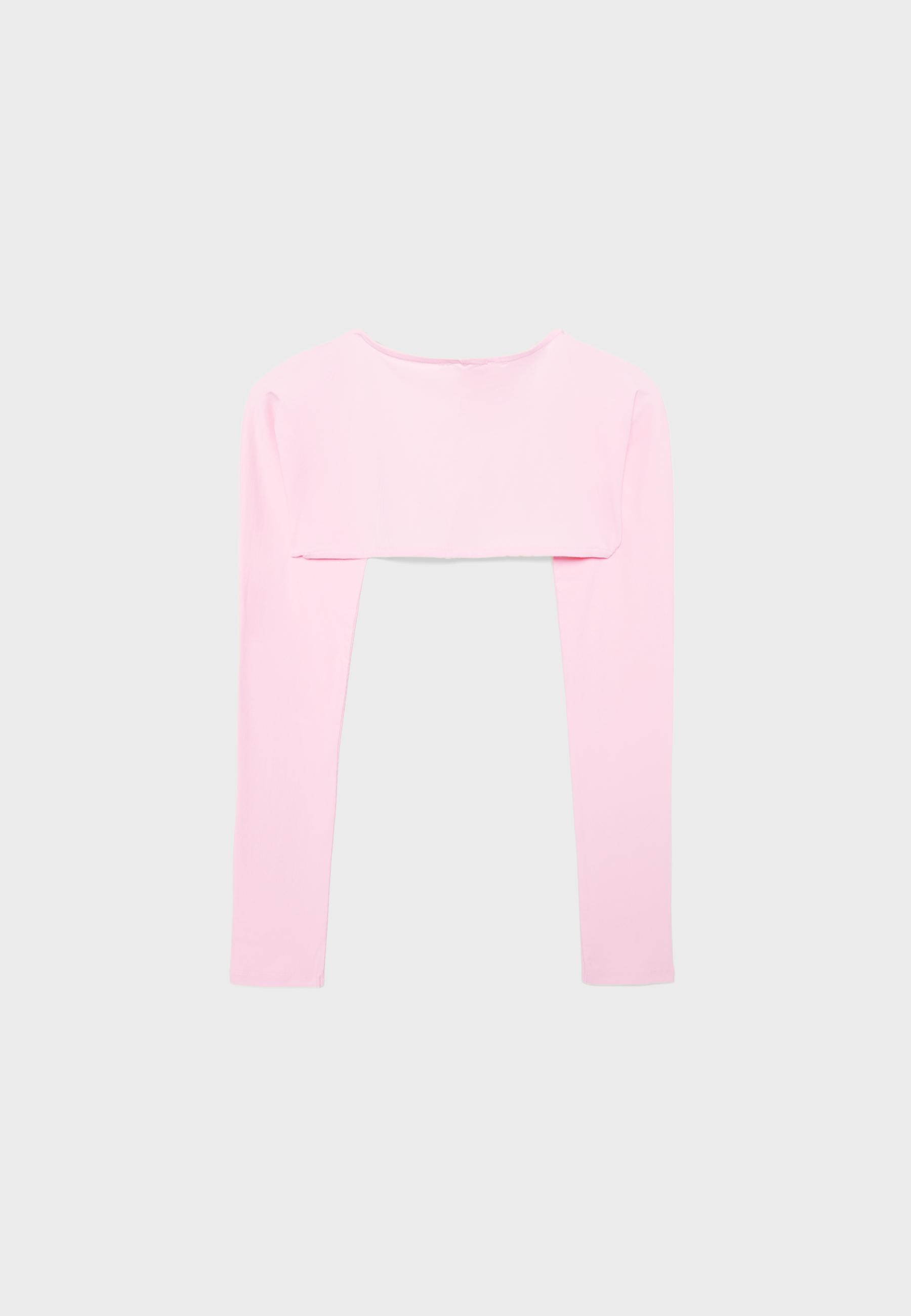 Slim fit long sleeve bolero — Pastel pink