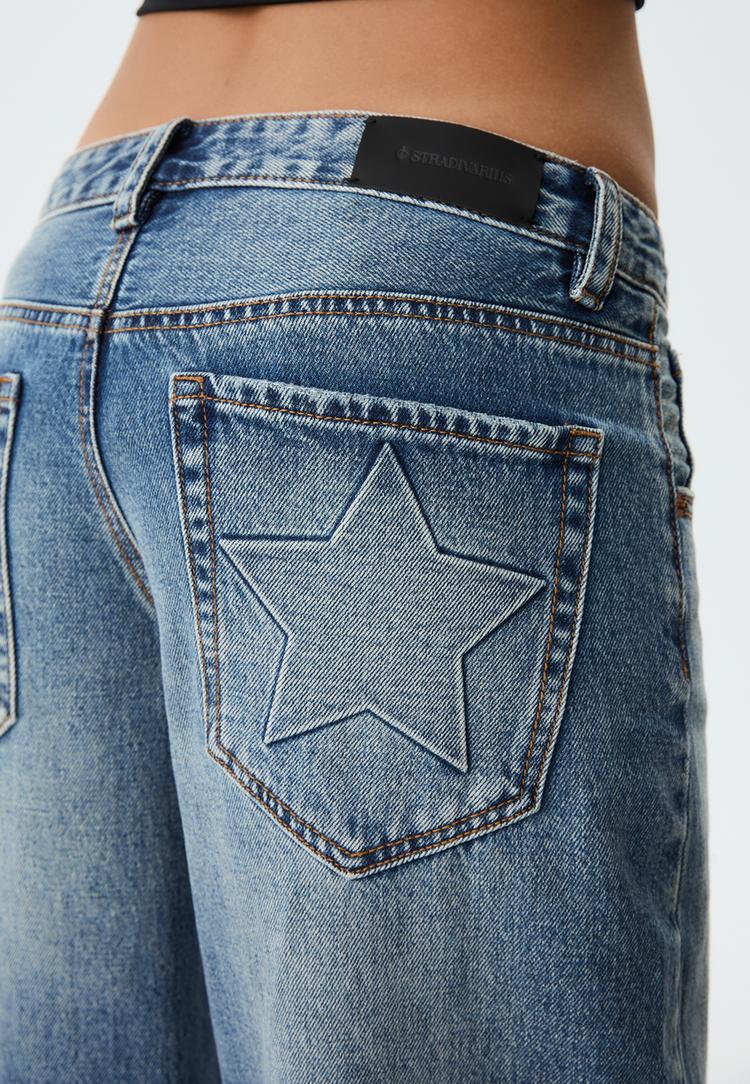 jeans low waist wide leg estrellas