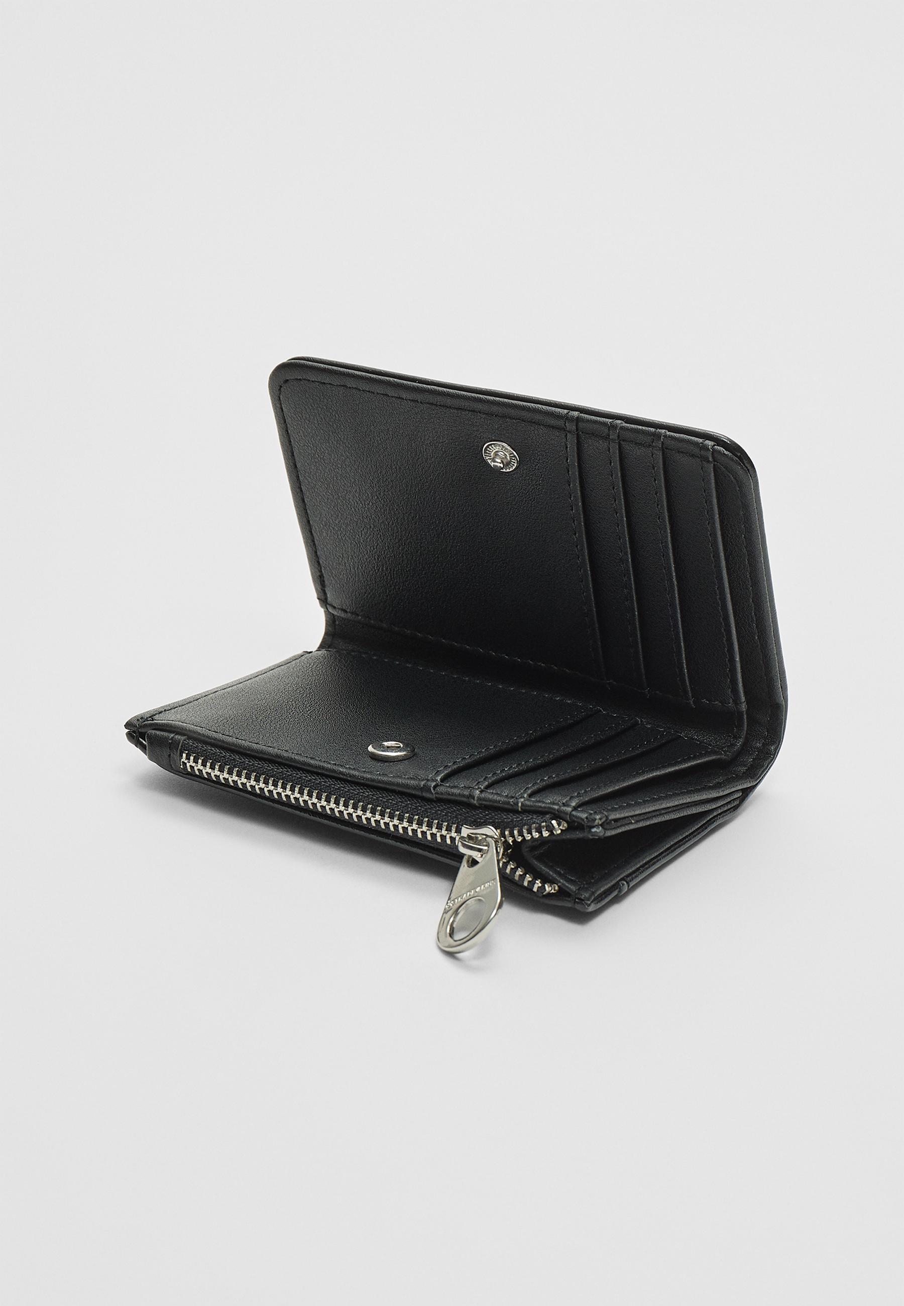 Basic zipped card holder purse — Black