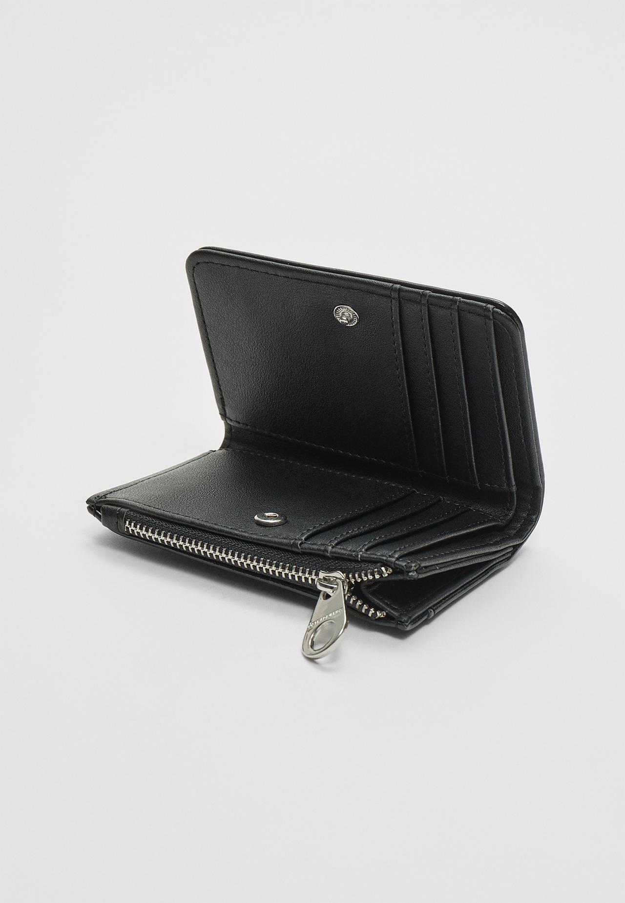 Basic zip-up card holder purse — Black