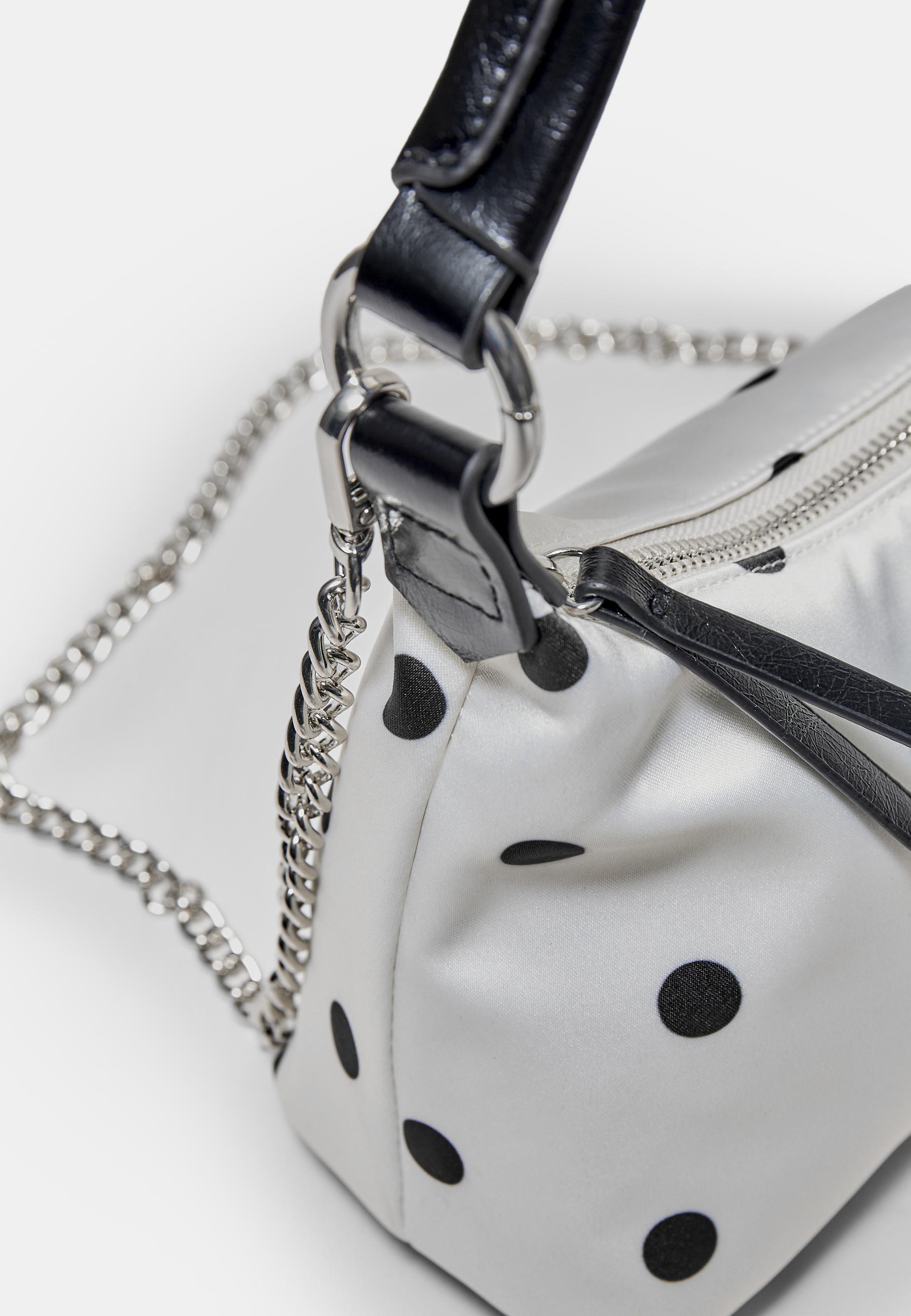 Polka dot moon crossbody bag — White