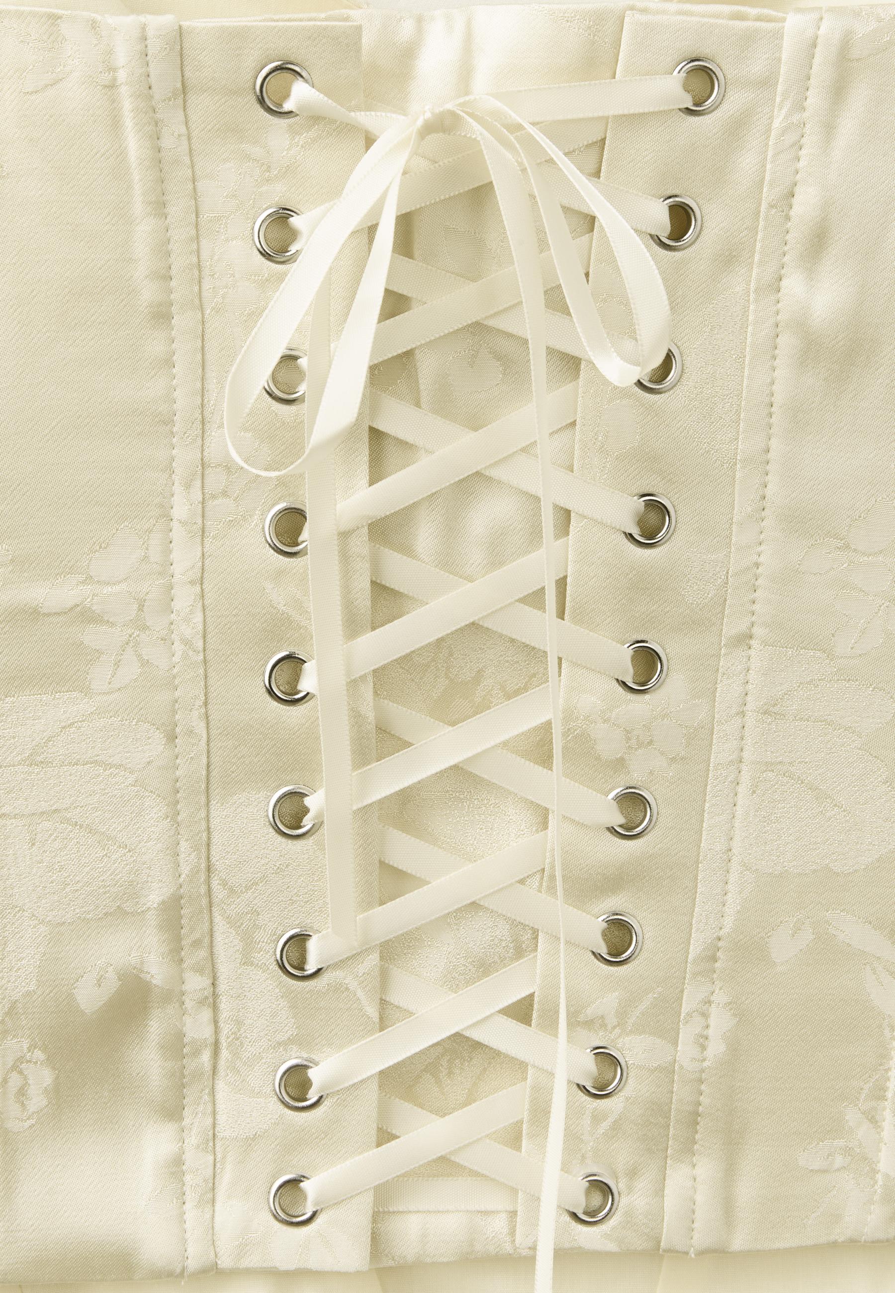 Jacquard corset top — Ecru