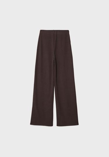 Soft-touch pintuck trousers — Brown 7