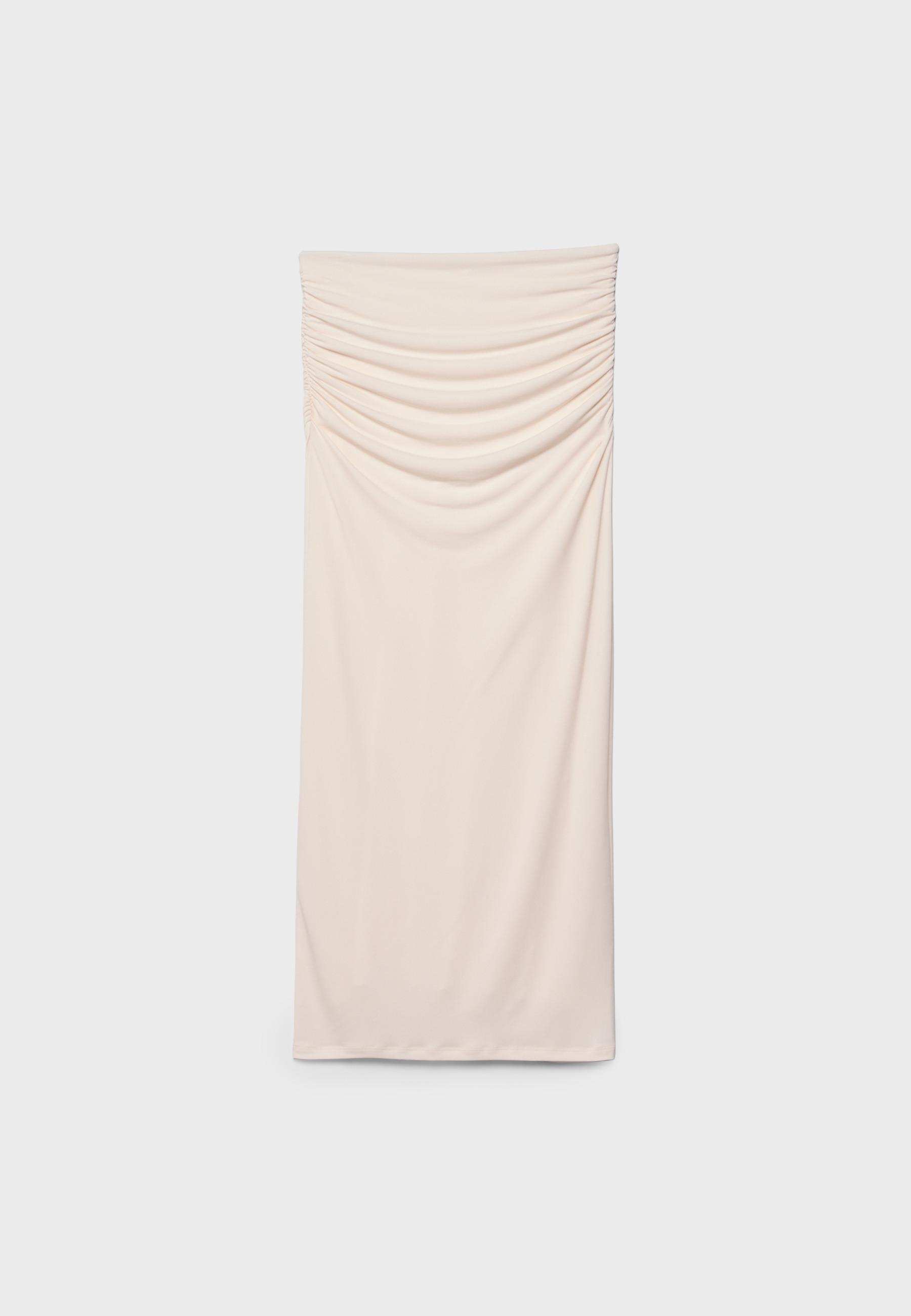 Pencil skirt with buckle — Ecru