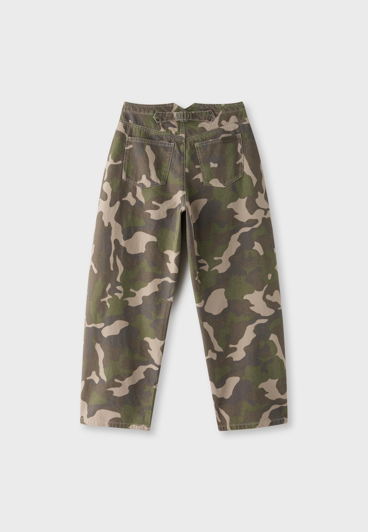 Barrel fit jeans with adjuster — Khaki