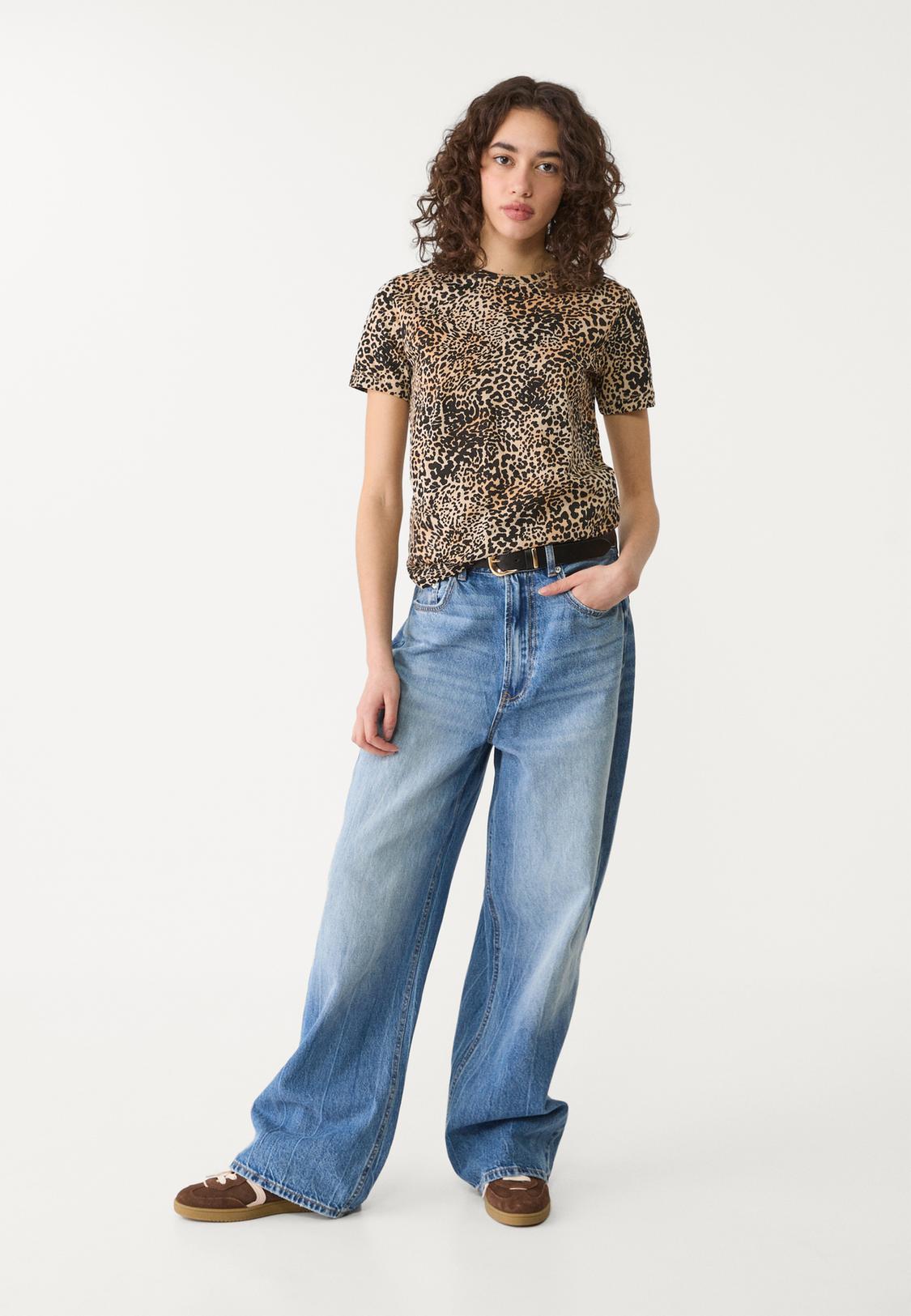Jeans Leopardo Camiseta Camisa Estampado Leopardo Zara Blusa