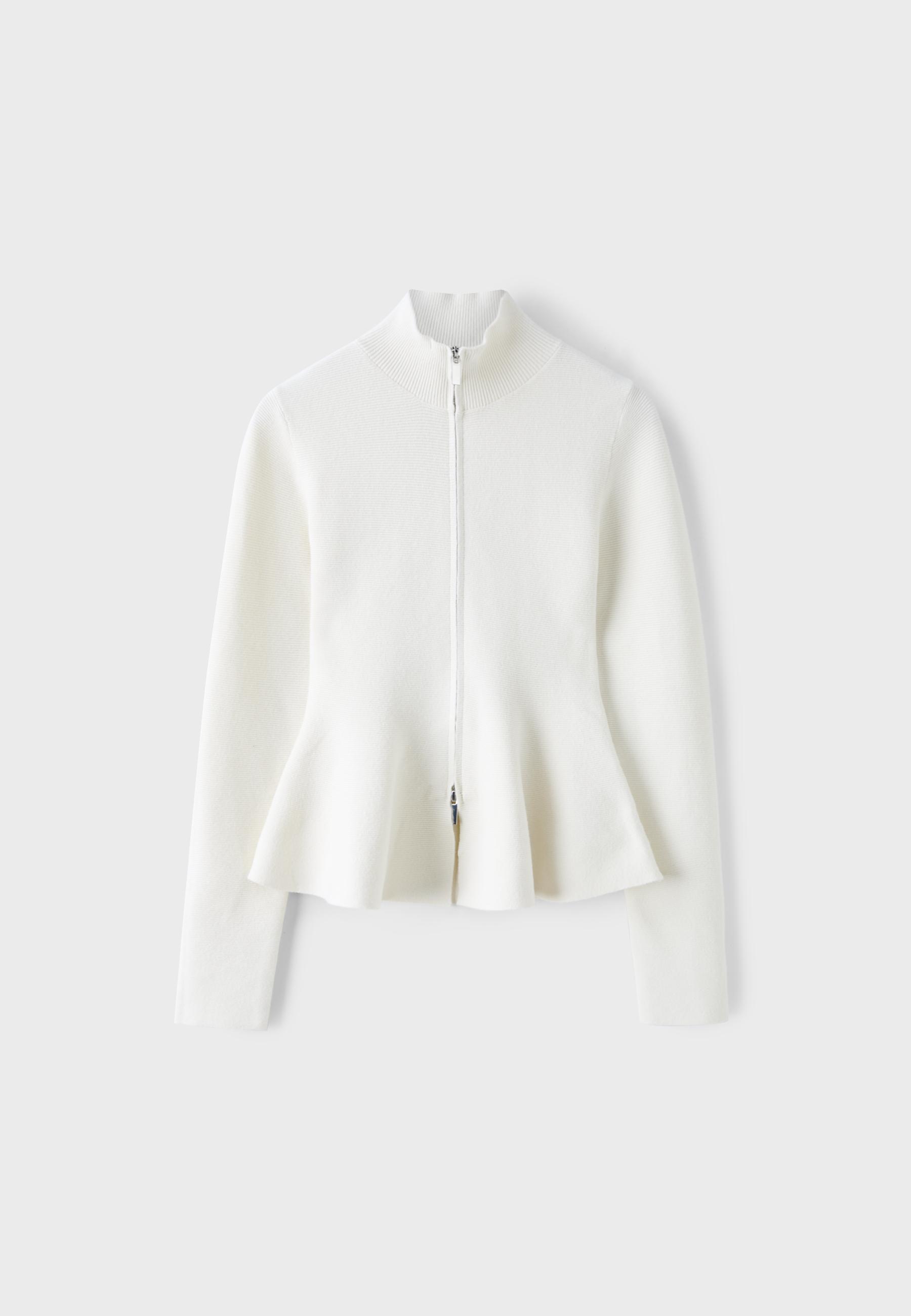 Peplum knit sweater — Ice