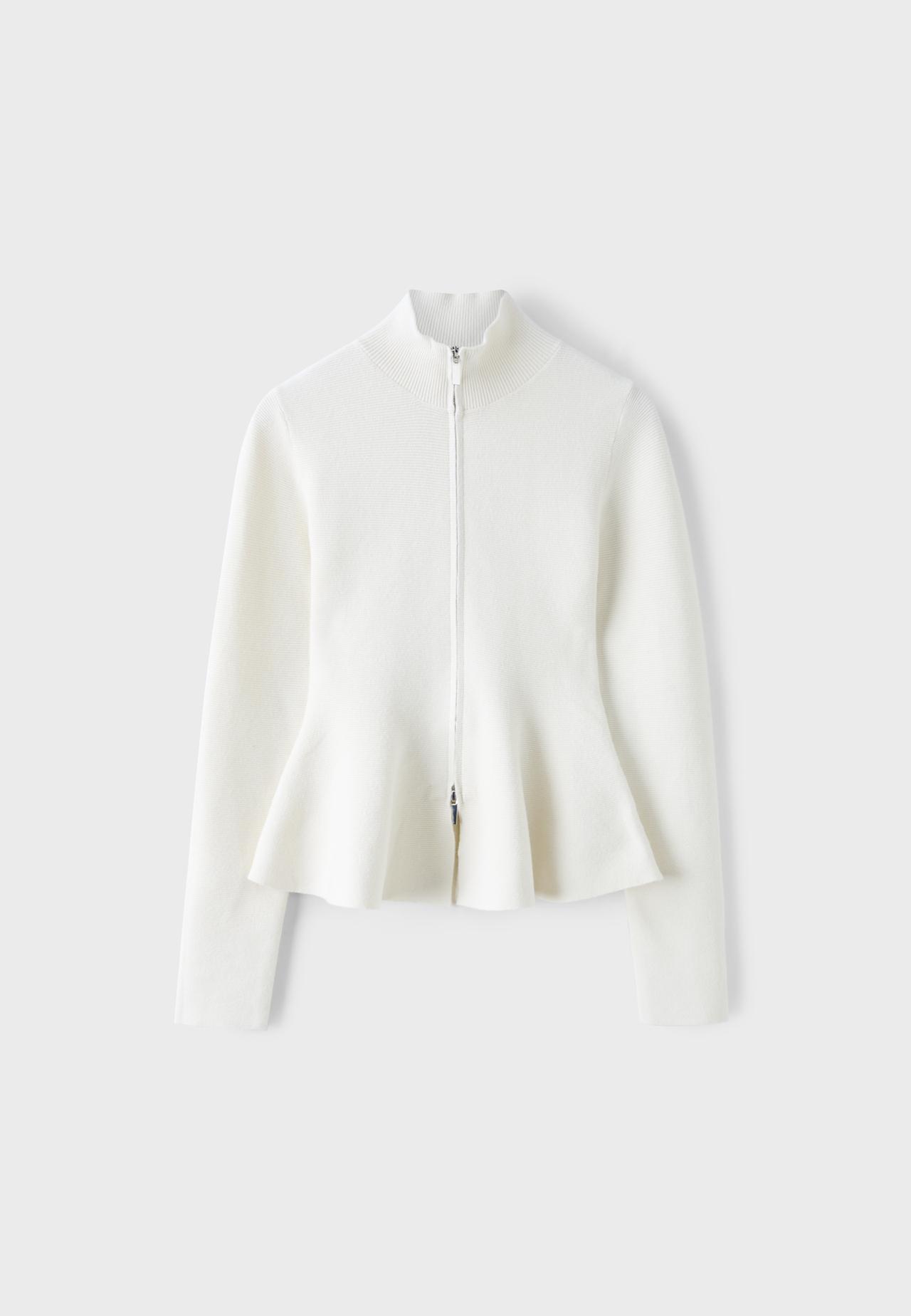 Peplum knit sweater — Ice