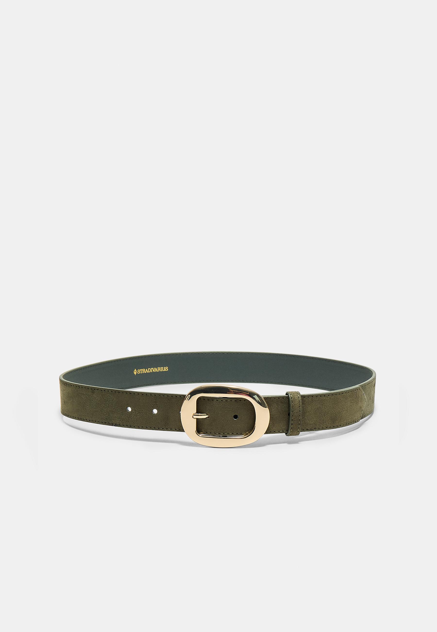 Oval buckle belt — Khaki
