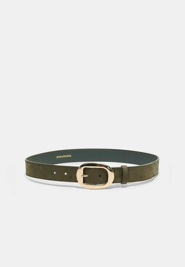 Belt with oval buckle — Khaki 5