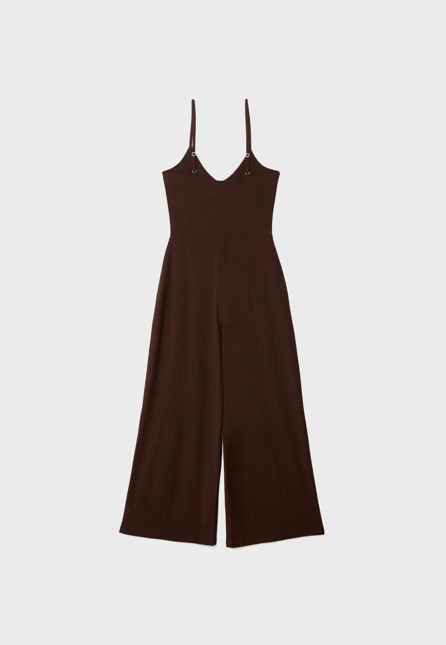 Flowing strappy jumpsuit — Brown